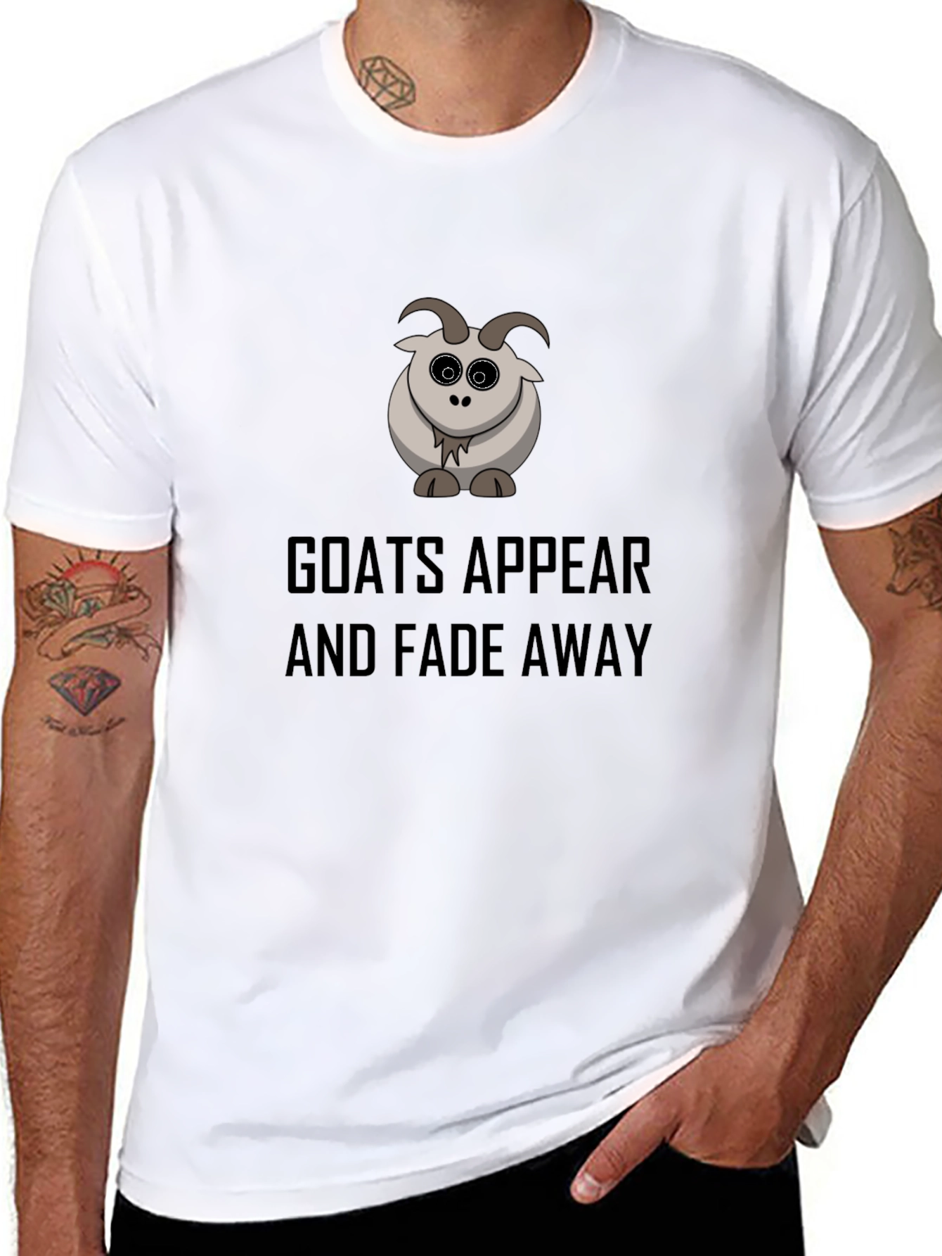 Goats Appear and Fade Away Black T-Shirt