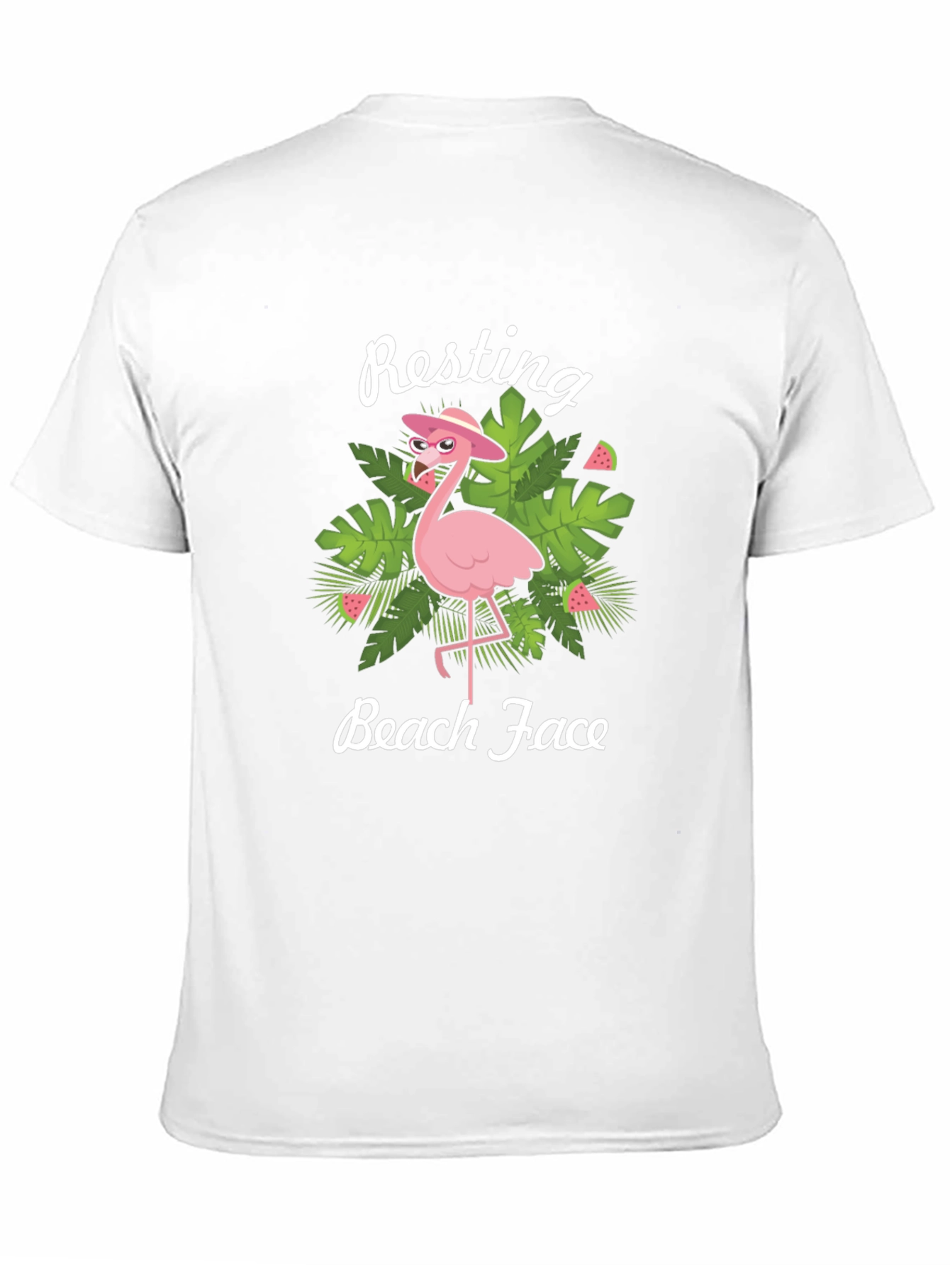 Resting Beach Face Flamingo Graphic Tee