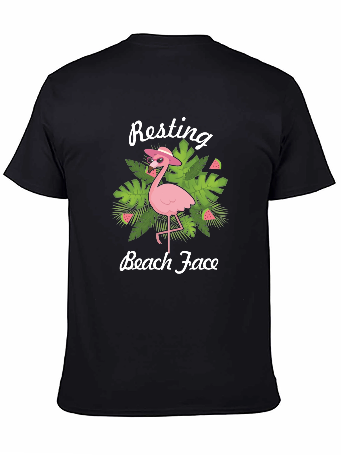 Resting Beach Face Flamingo Graphic Tee