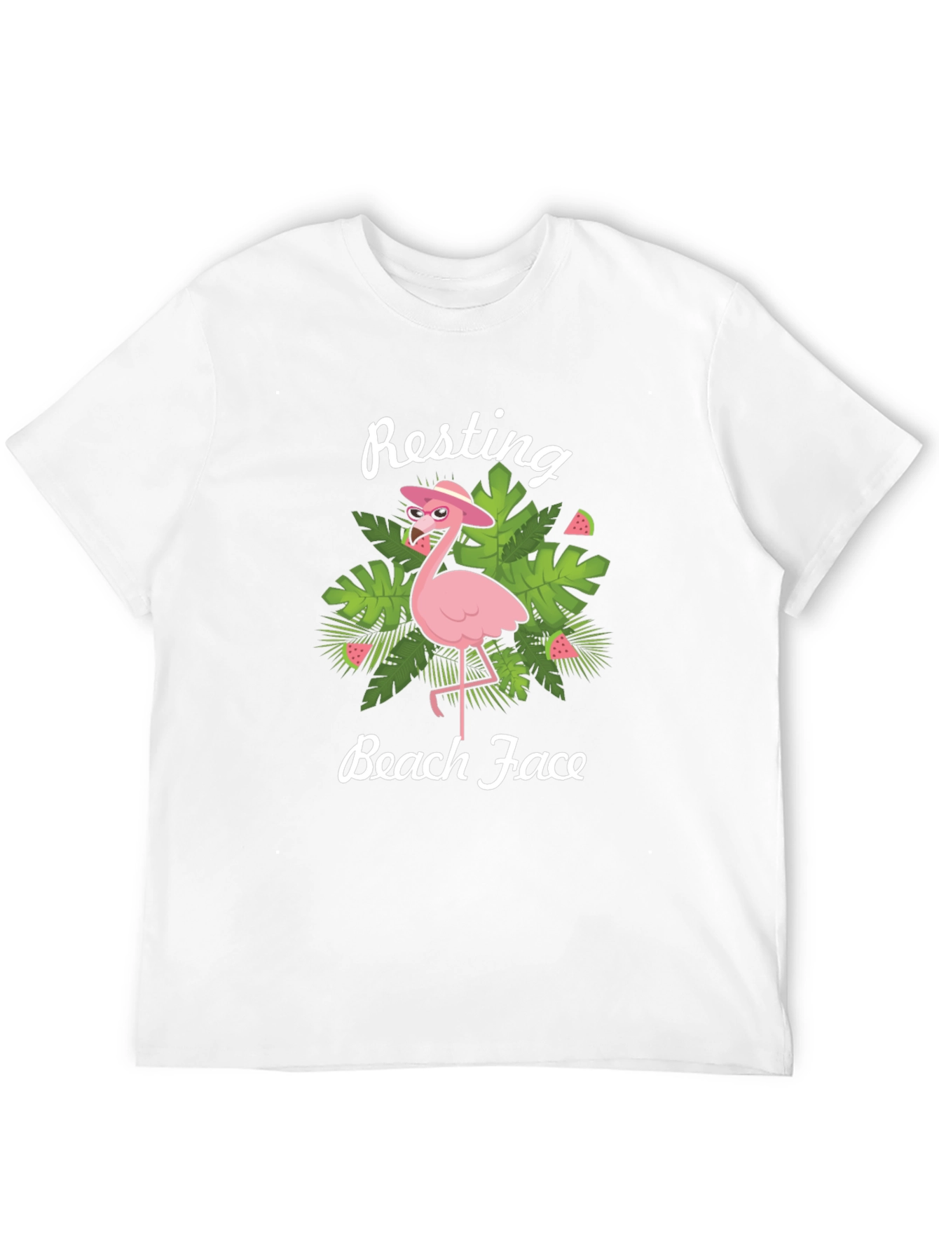 Resting Beach Face Flamingo Graphic Tee