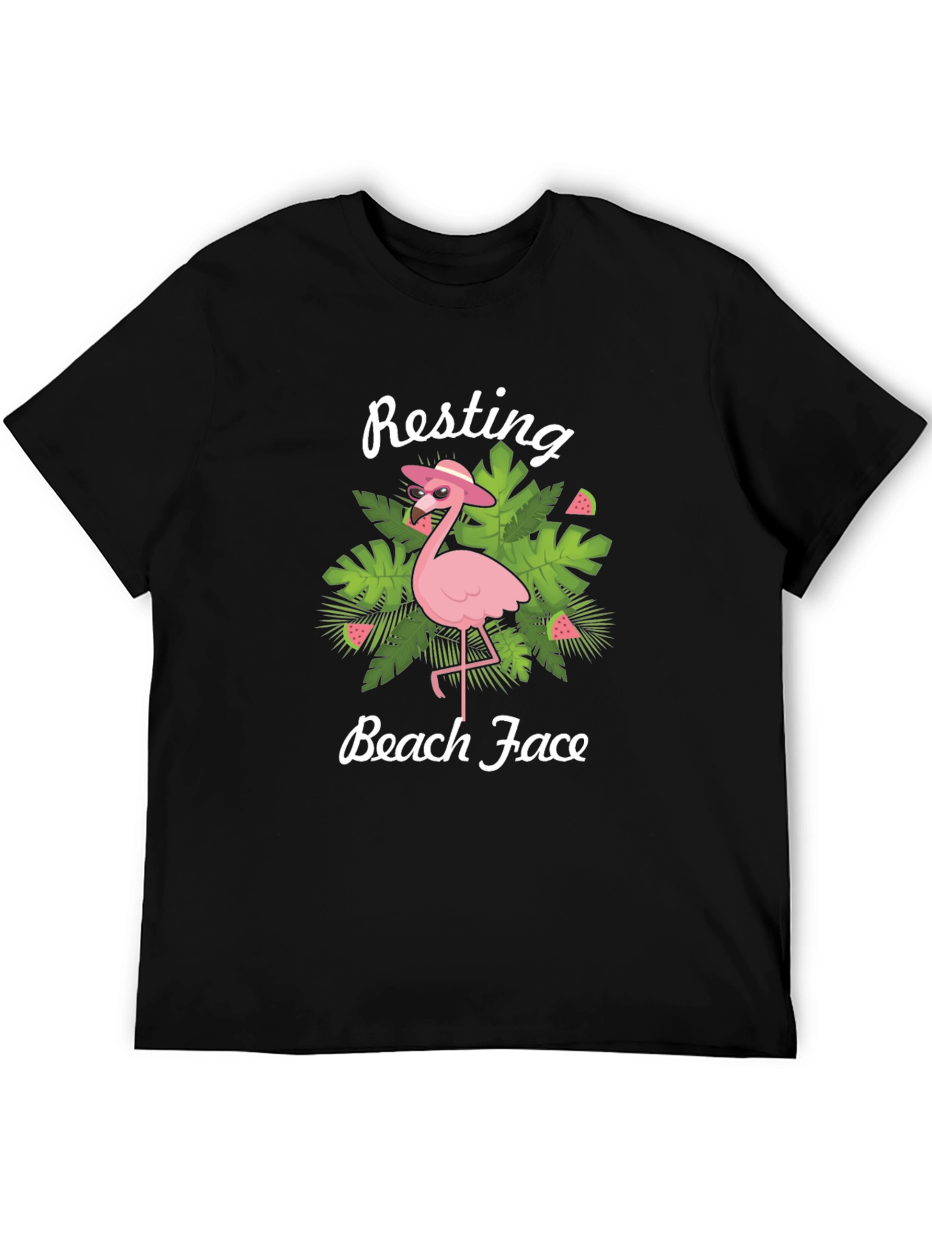 Resting Beach Face Flamingo Graphic Tee