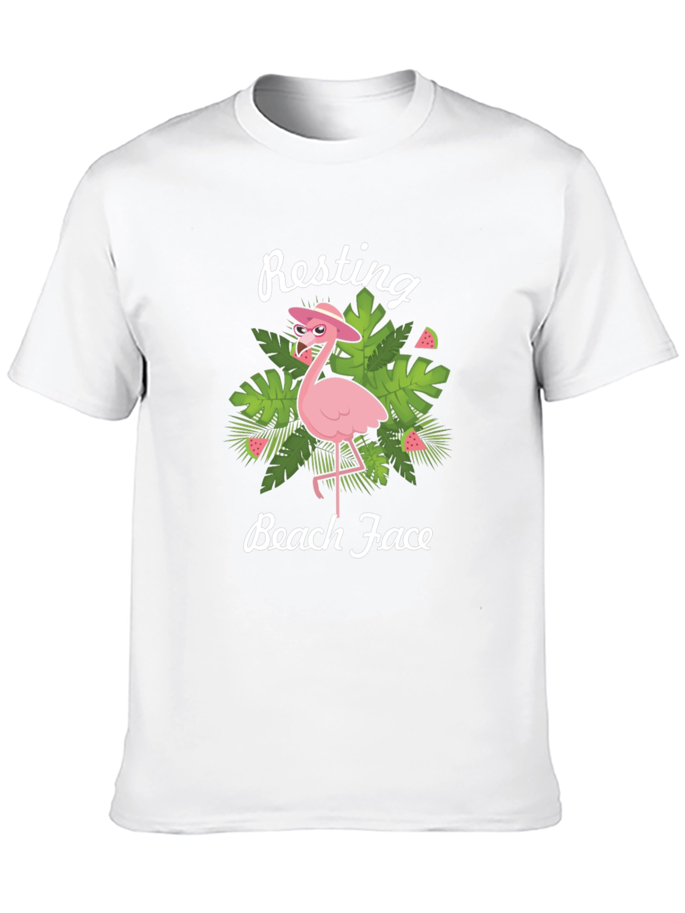 Resting Beach Face Flamingo Graphic Tee
