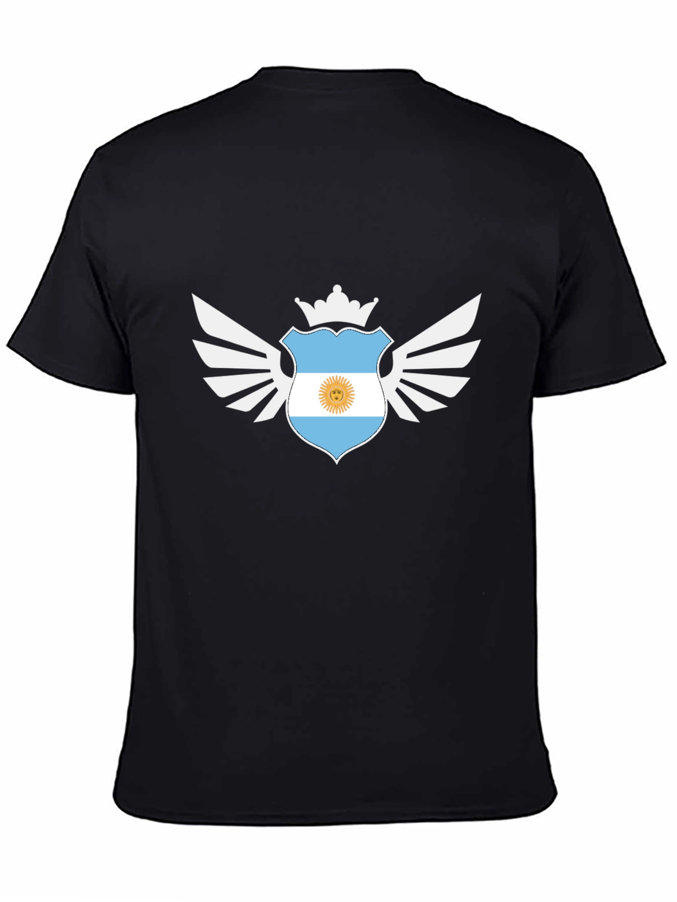 Argentinian Pride Graphic Tee - Black Cotton T-Shirt