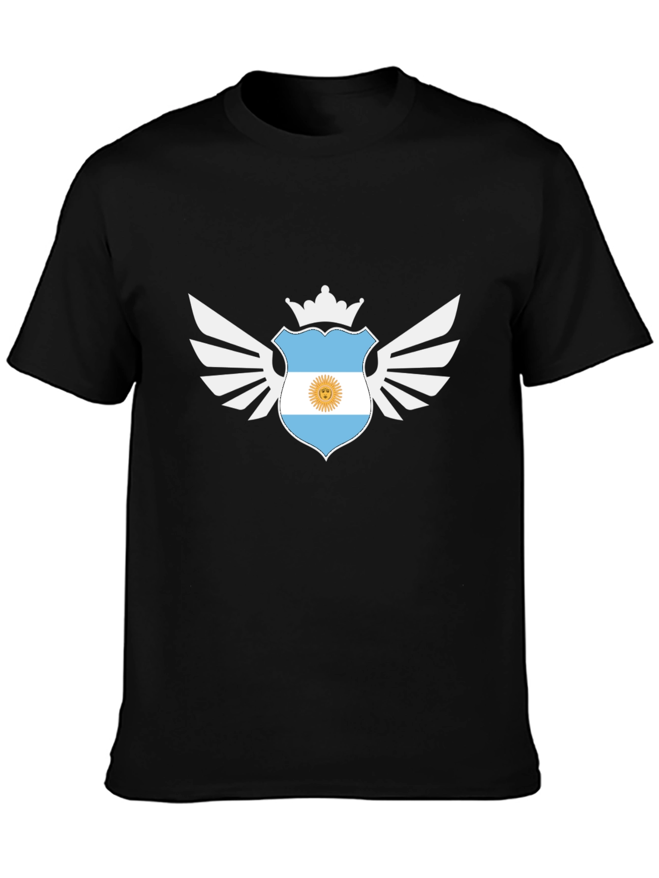 Argentinian Pride Graphic Tee - Black Cotton T-Shirt