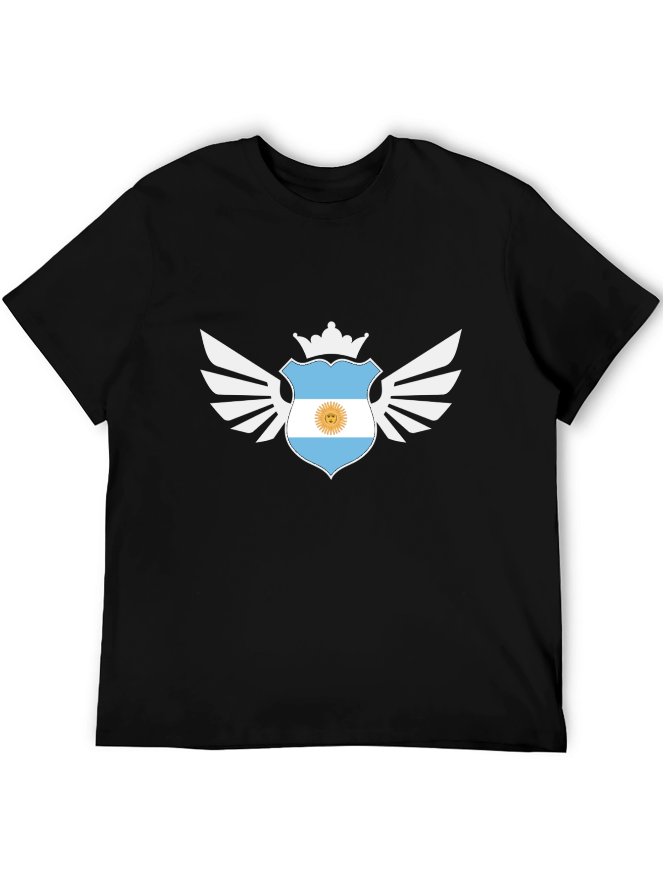Argentinian Pride Graphic Tee - Black Cotton T-Shirt