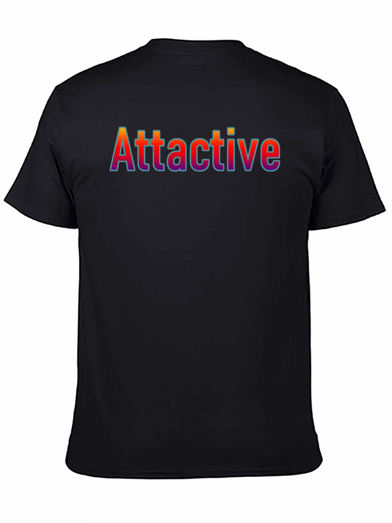 Attractive Rainbow Text Black T-Shirt