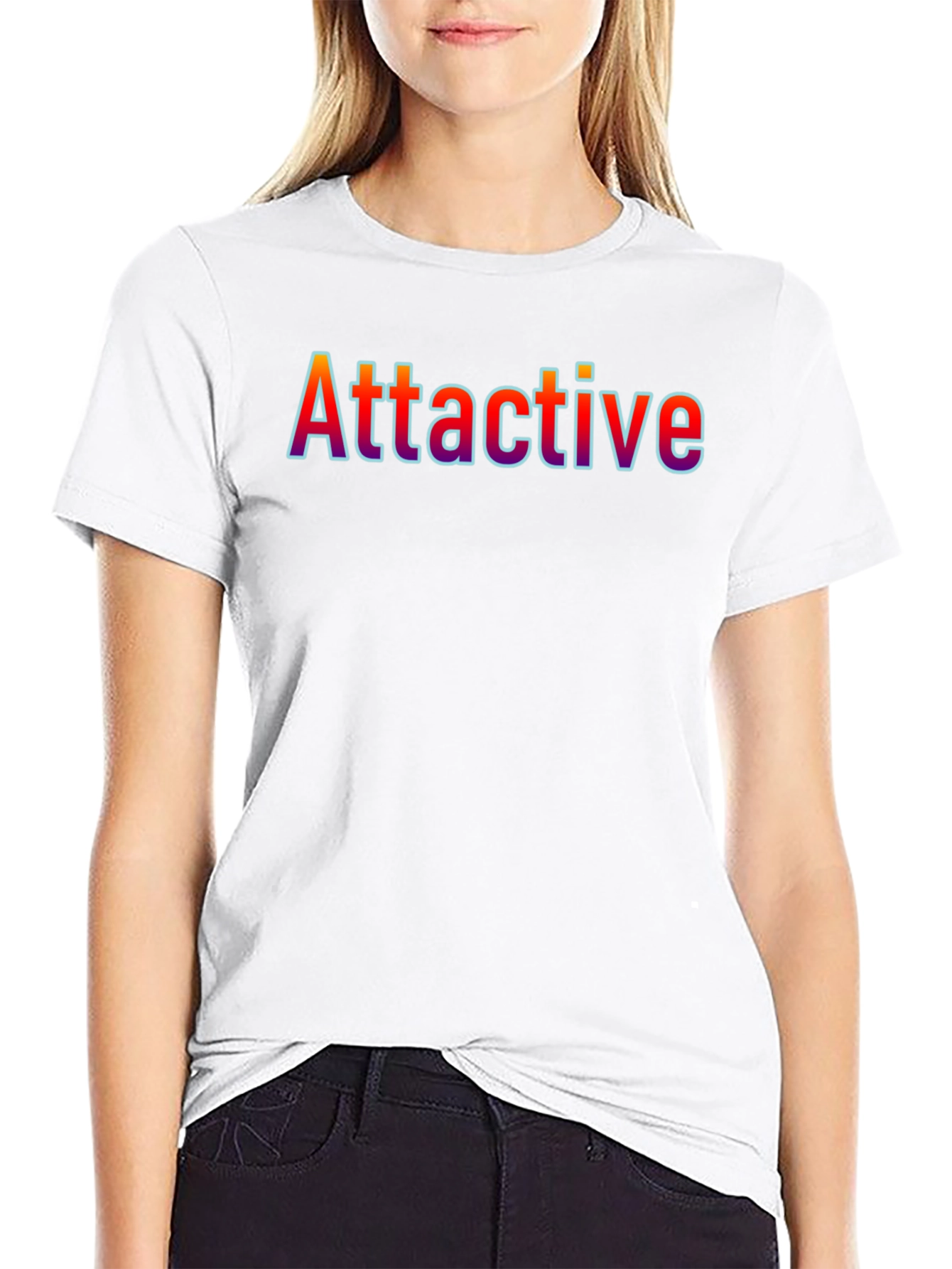 Attractive Rainbow Text Black T-Shirt