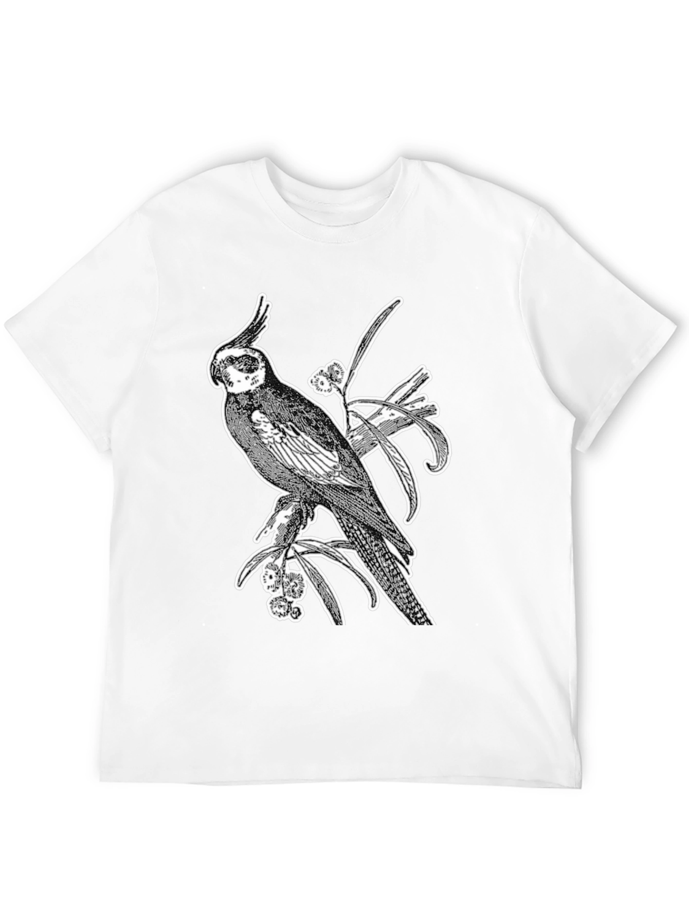 Cockatiel Graphic T-Shirt - Black Cotton Tee
