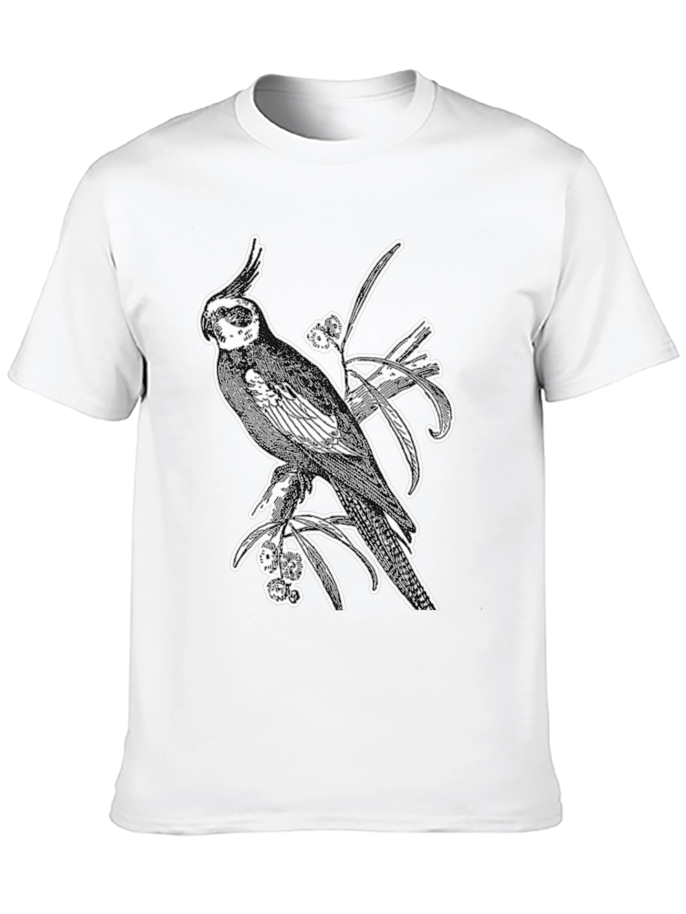 Cockatiel Graphic T-Shirt - Black Cotton Tee