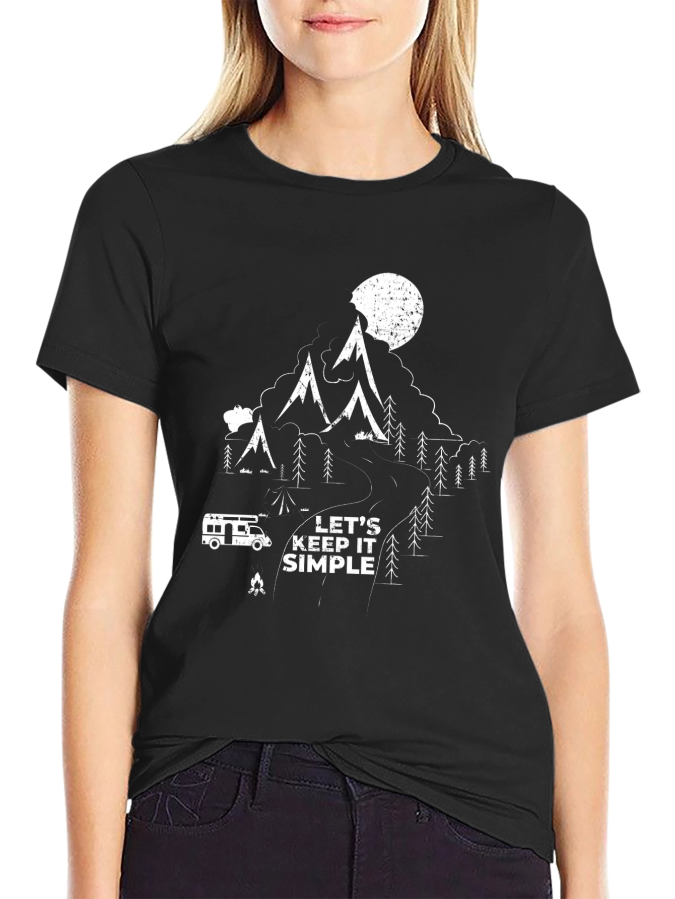 Lets Keep It Simple Camping T-Shirt - Black
