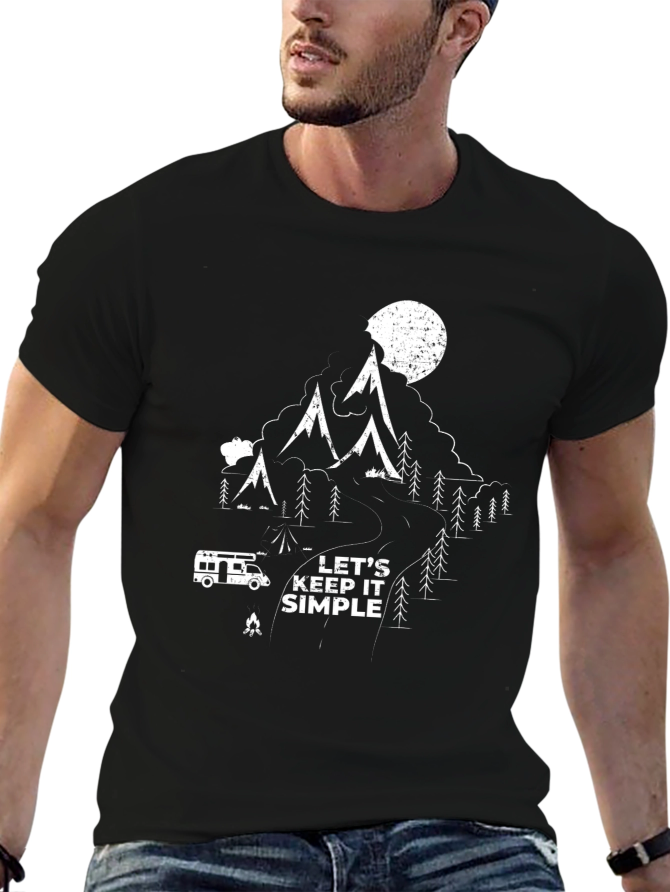 Lets Keep It Simple Camping T-Shirt - Black