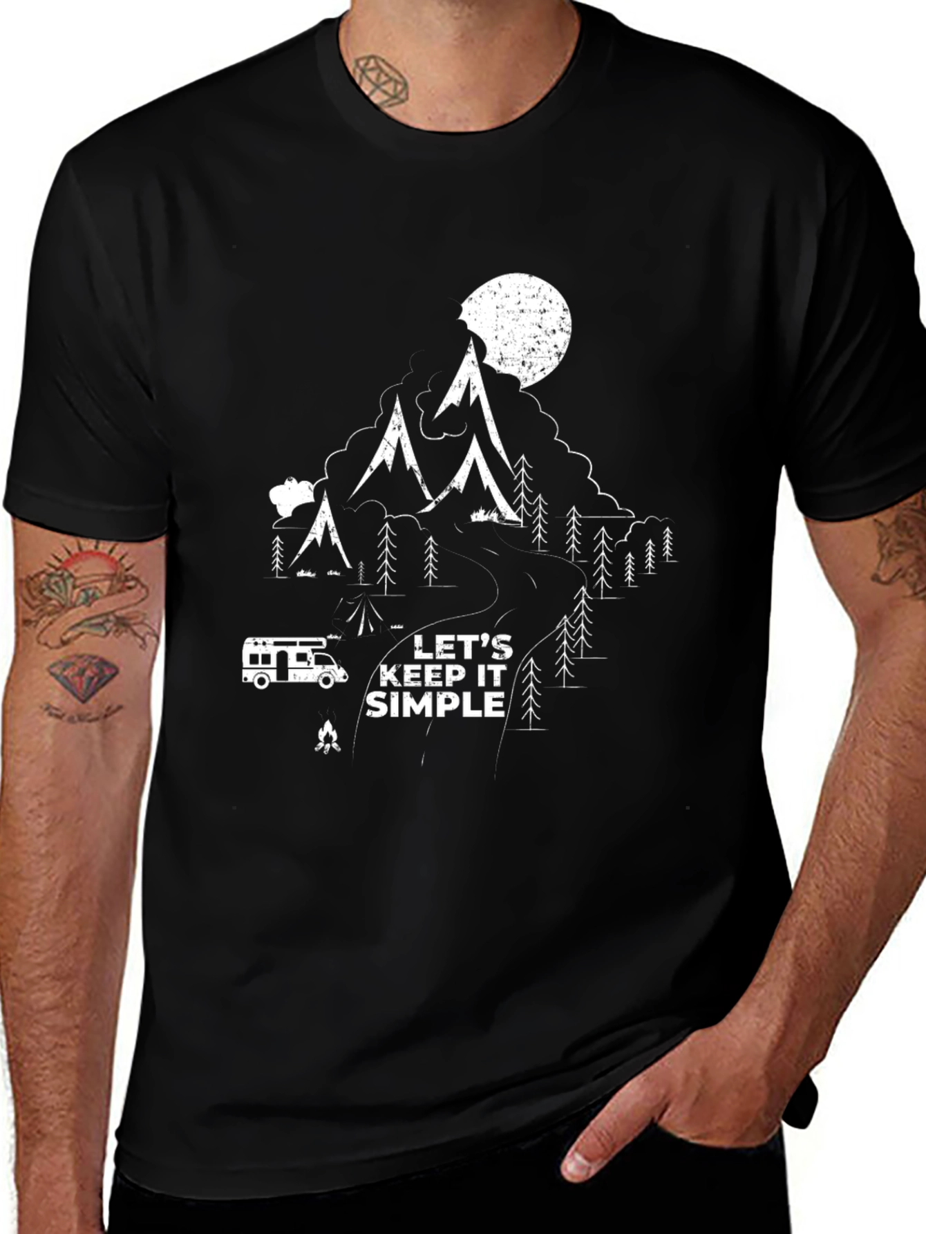 Lets Keep It Simple Camping T-Shirt - Black