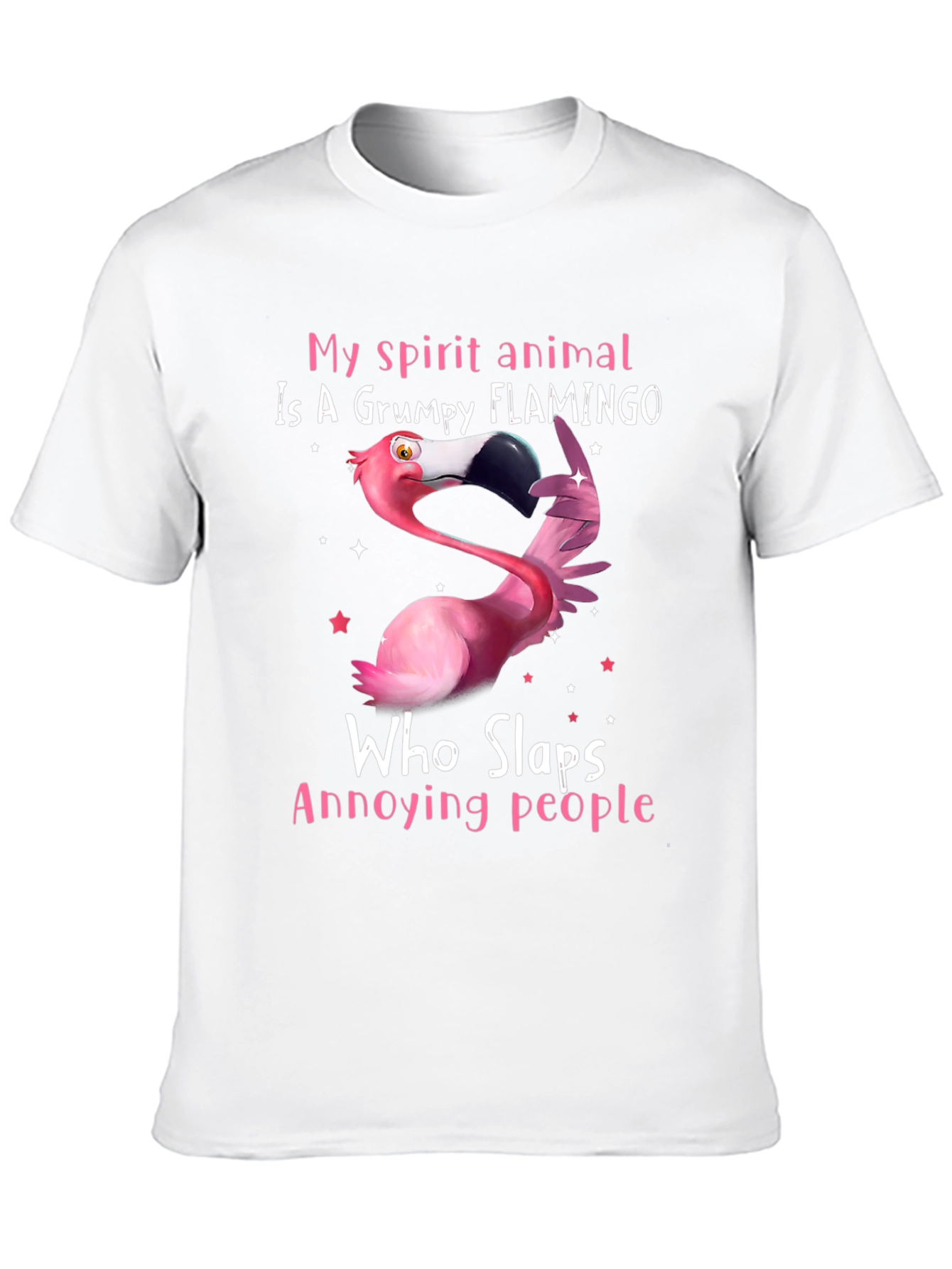 Grumpy Flamingo Slaps Annoying People T-Shirt