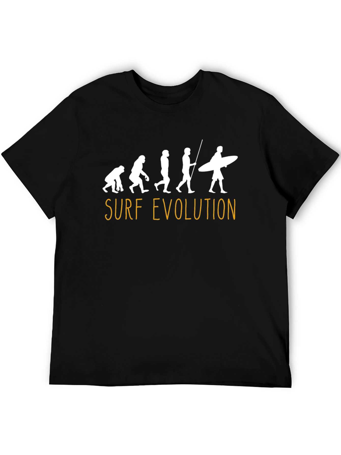 Surf Evolution T-Shirt - Black Fun Graphic Tee