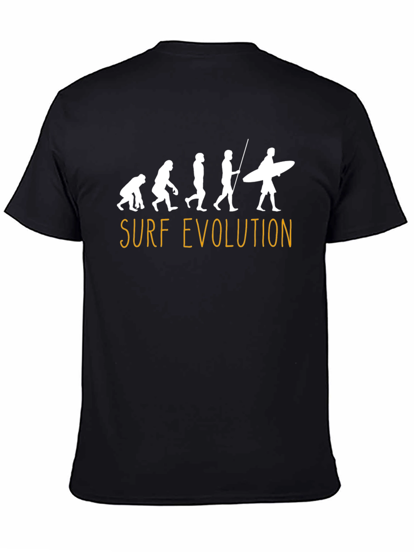 Surf Evolution T-Shirt - Black Fun Graphic Tee