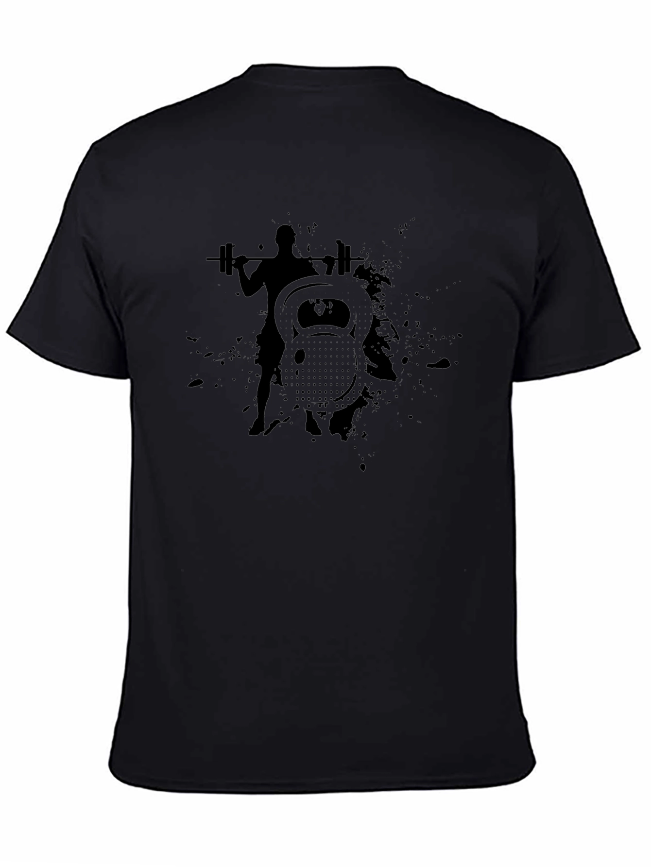 Mens Black Workout Graphic T-Shirt