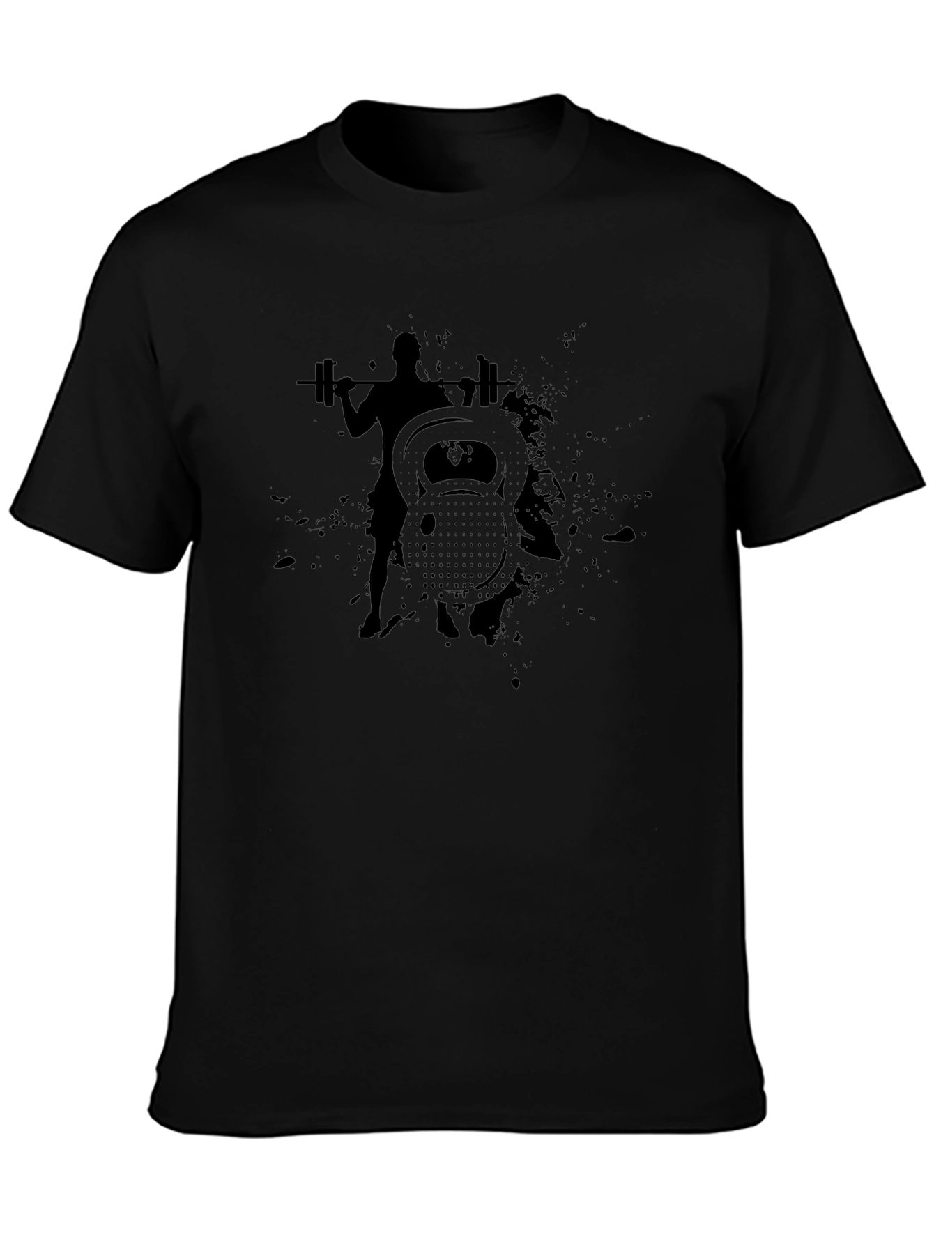 Mens Black Workout Graphic T-Shirt