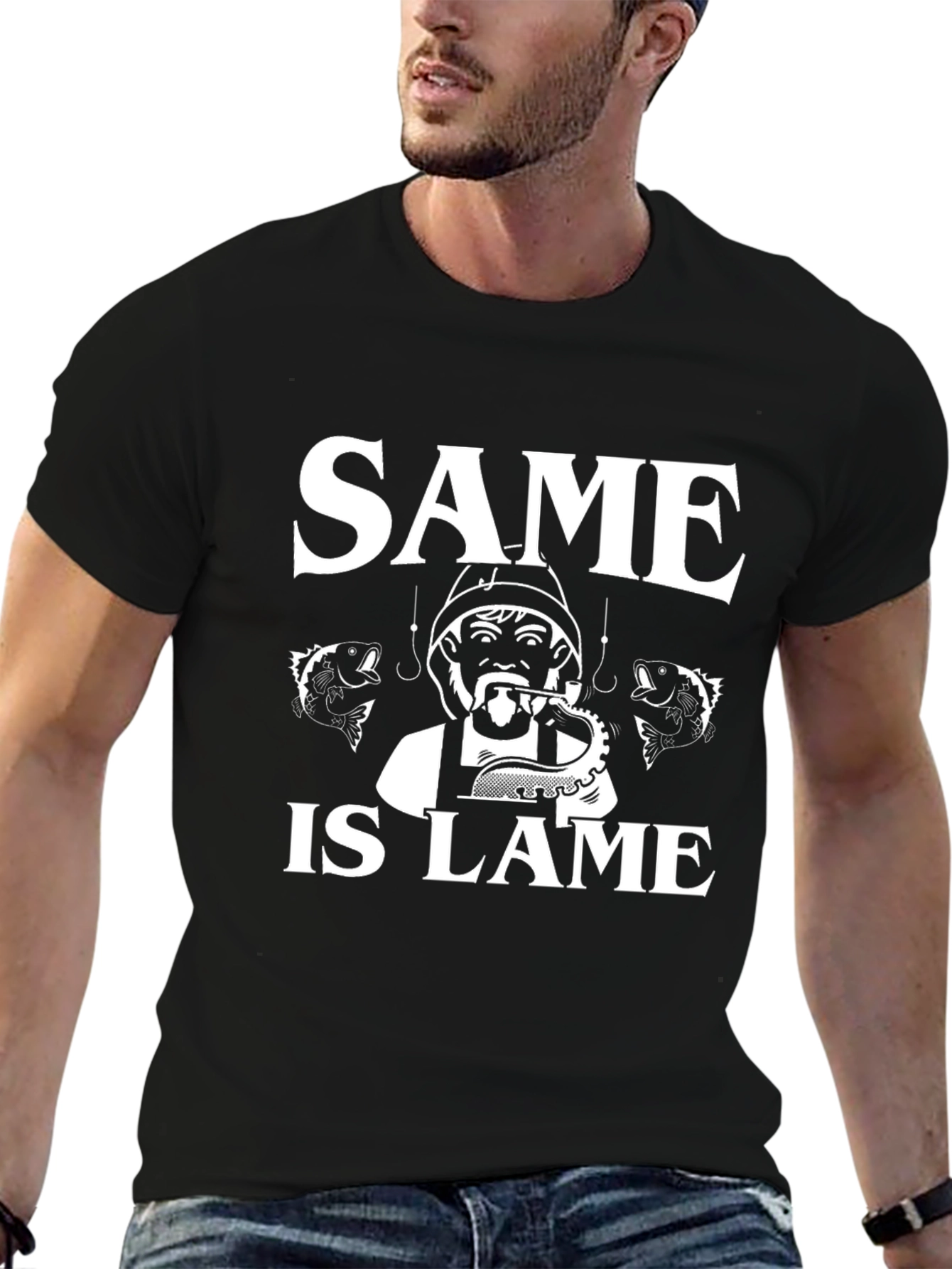 Same Is Lame Fishing T-Shirt - Unique Angler Design