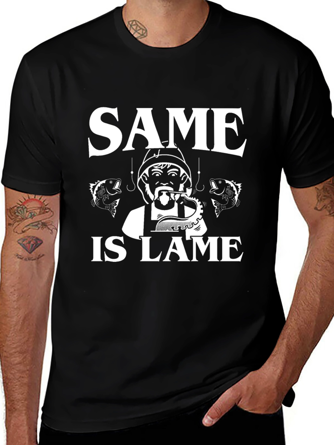 Same Is Lame Fishing T-Shirt - Unique Angler Design