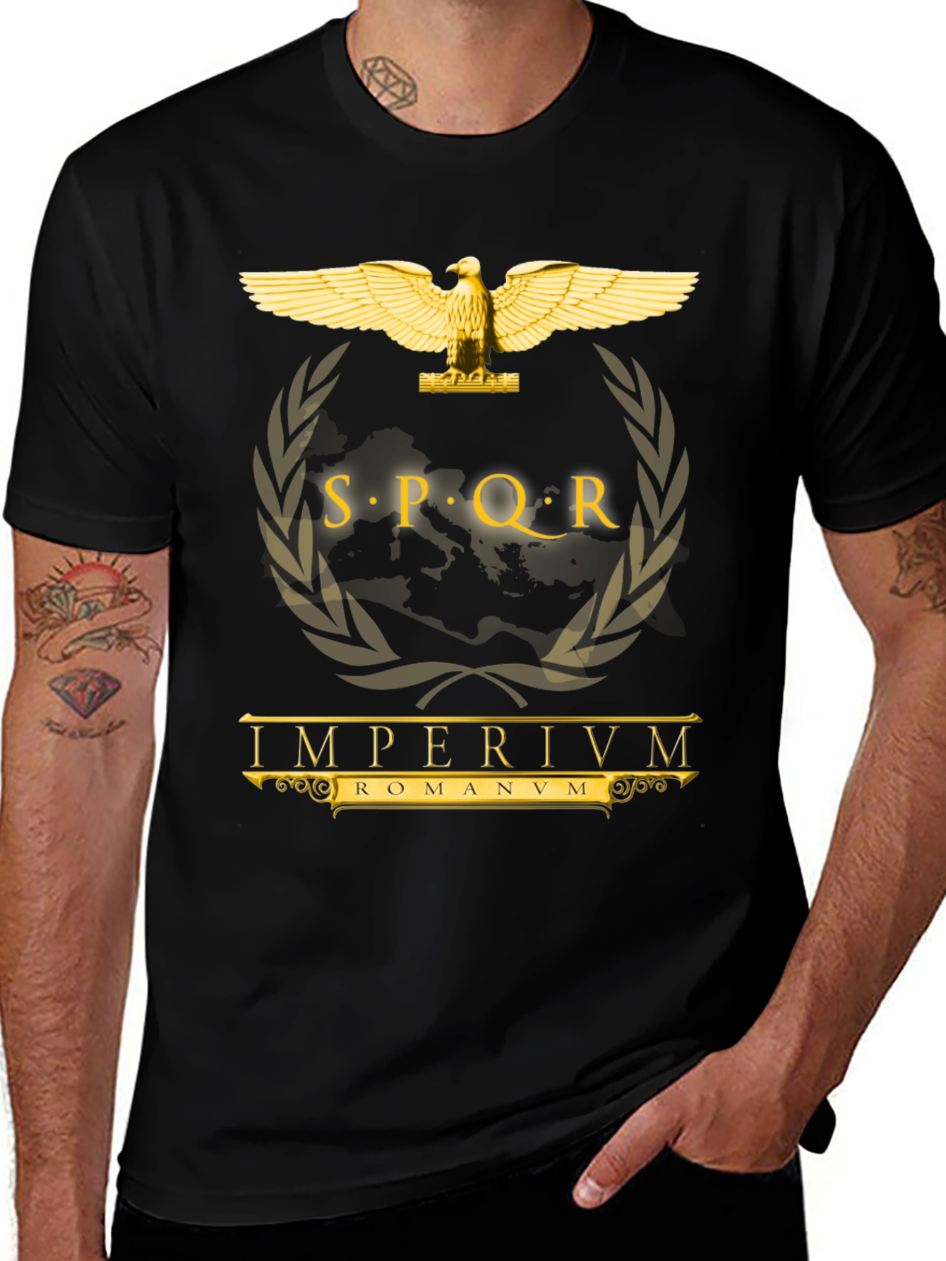 SPQR Roman Empire Black T-Shirt
