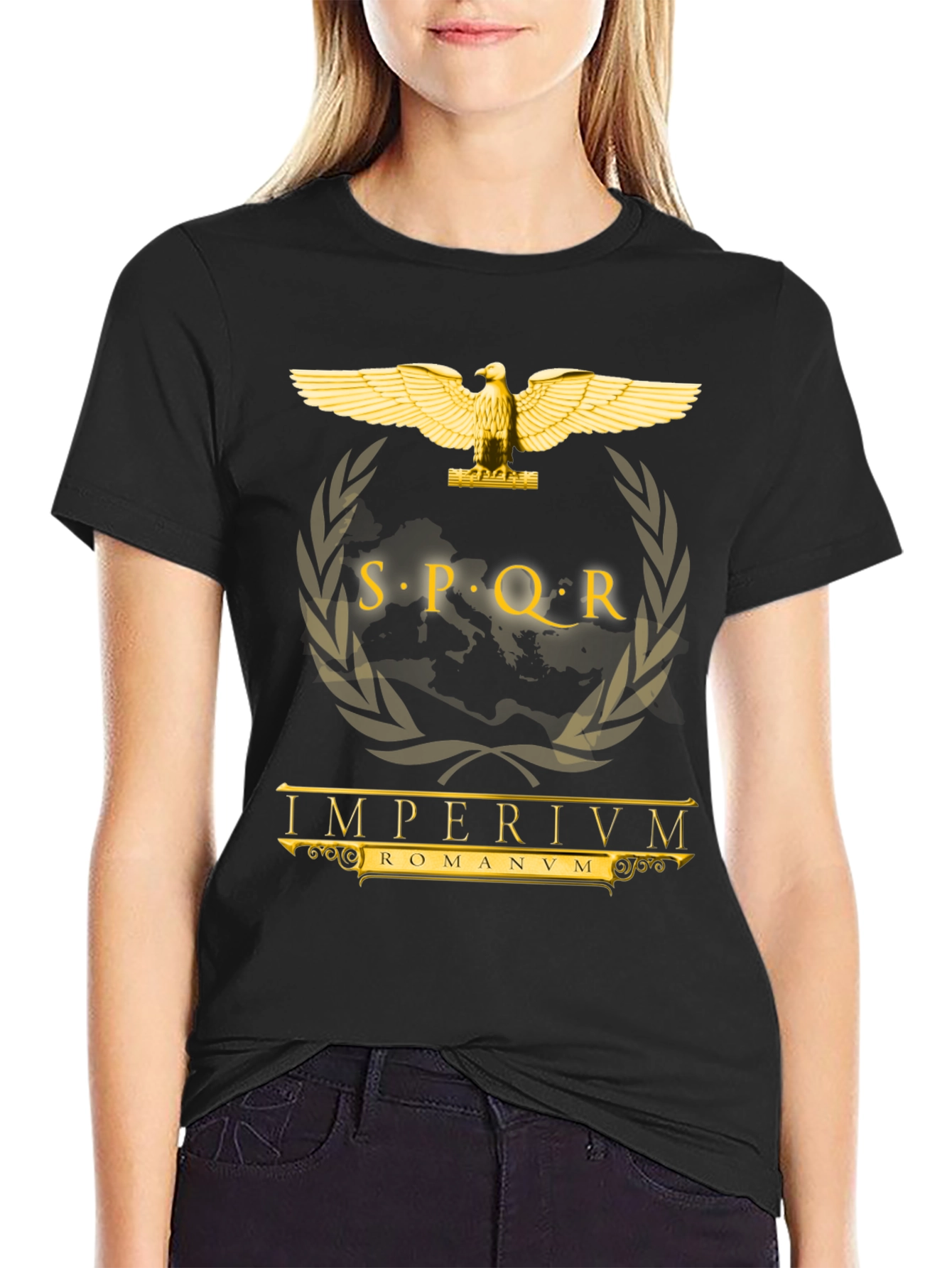 SPQR Roman Empire Black T-Shirt