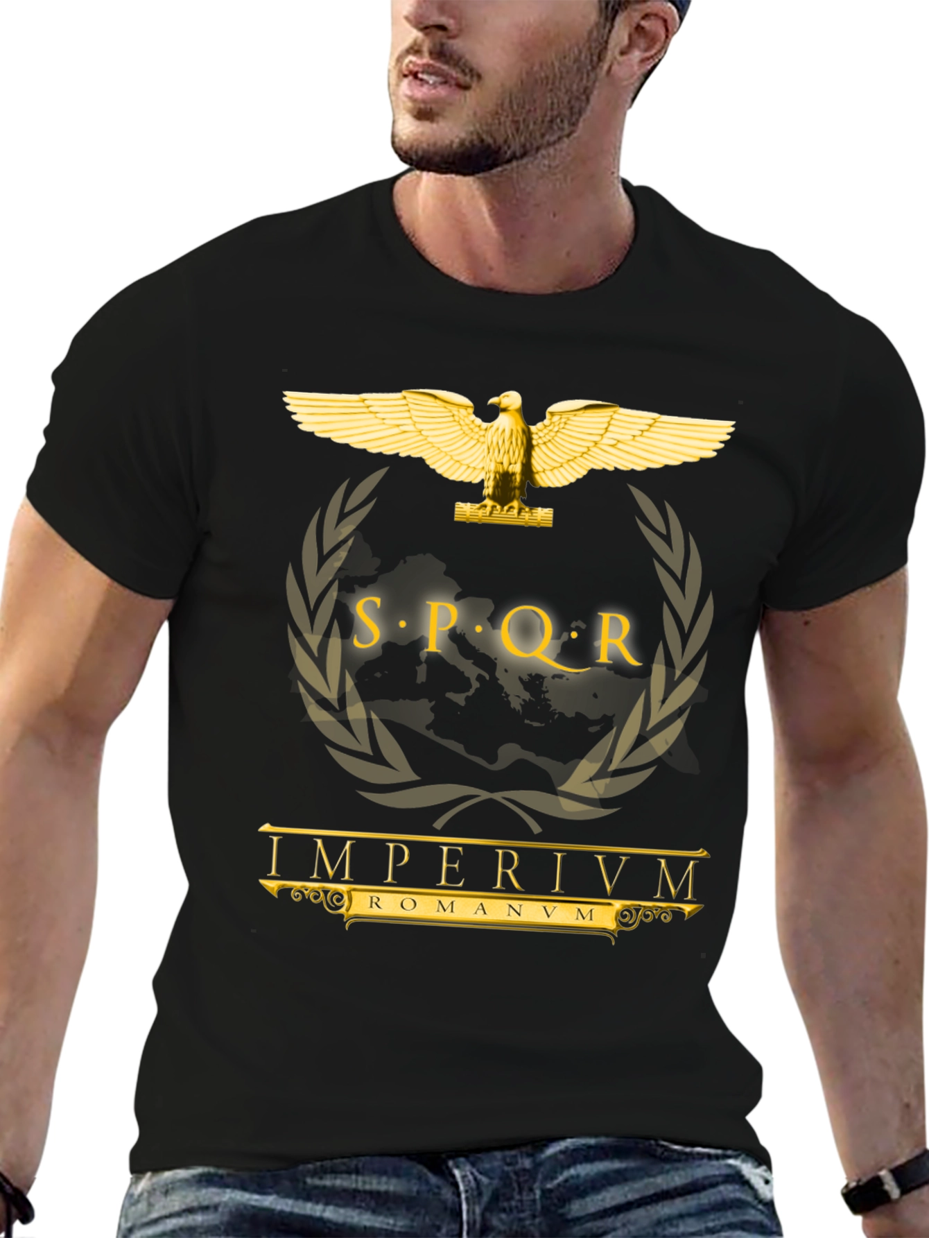 SPQR Roman Empire Black T-Shirt