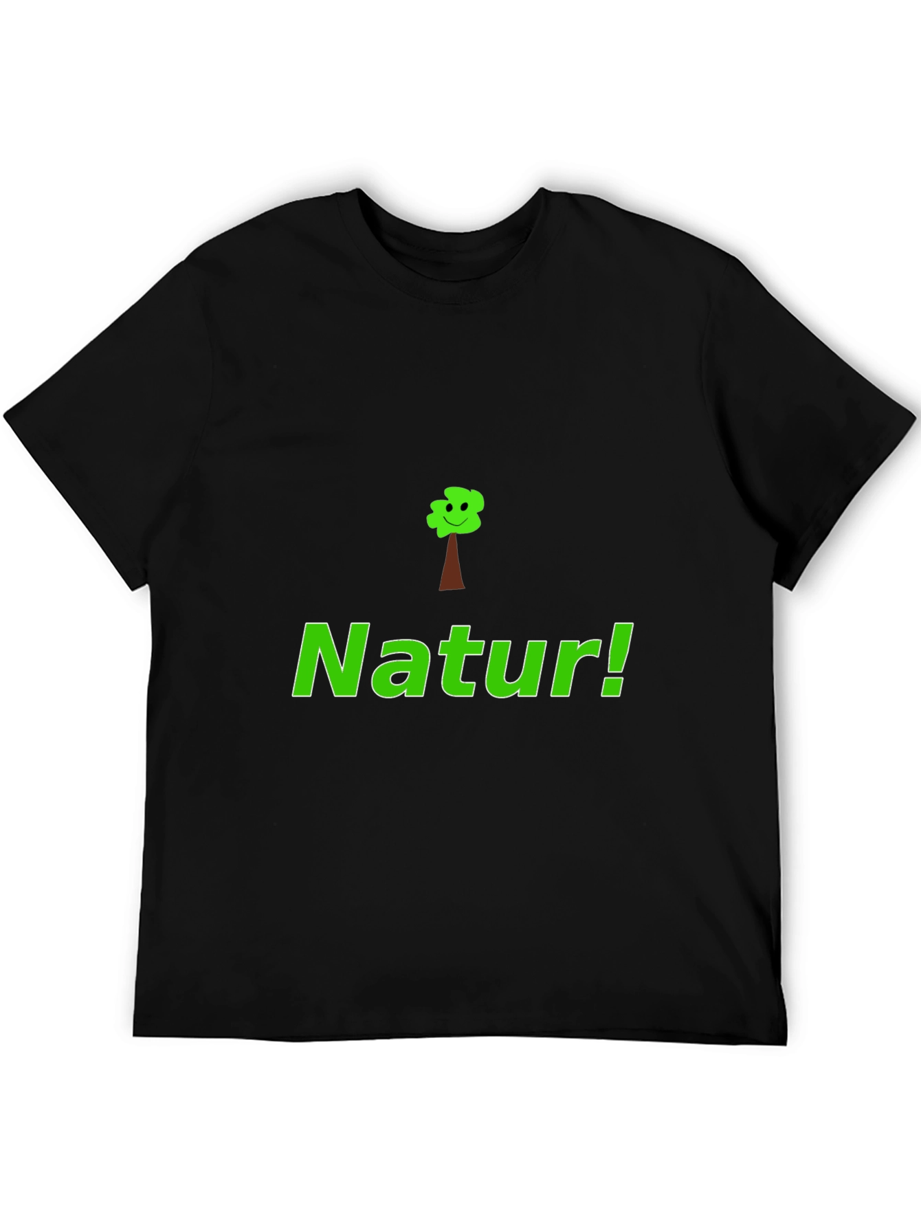Natur! Black Graphic Tee with Tree Design
