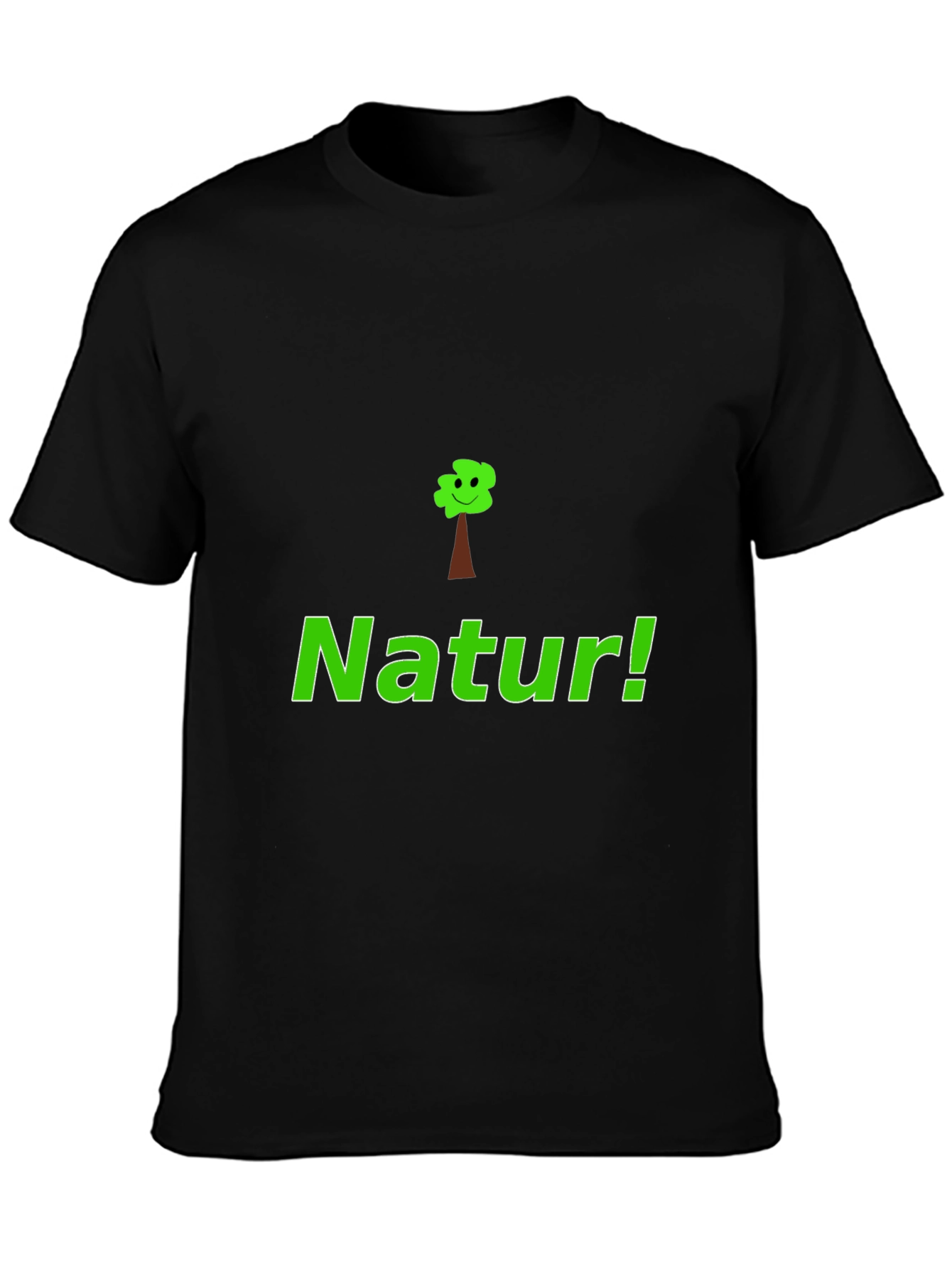 Natur! Black Graphic Tee with Tree Design
