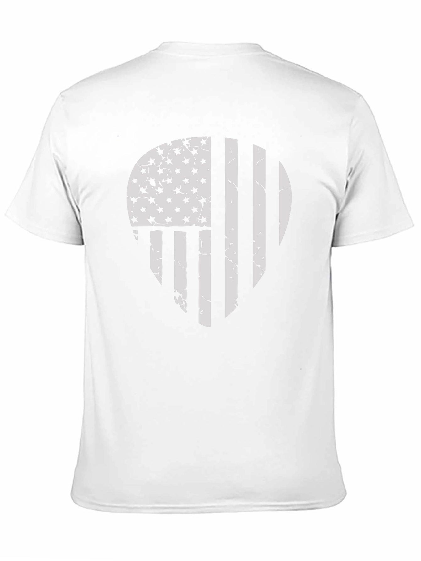 Distressed American Flag Skull Graphic T-Shirt