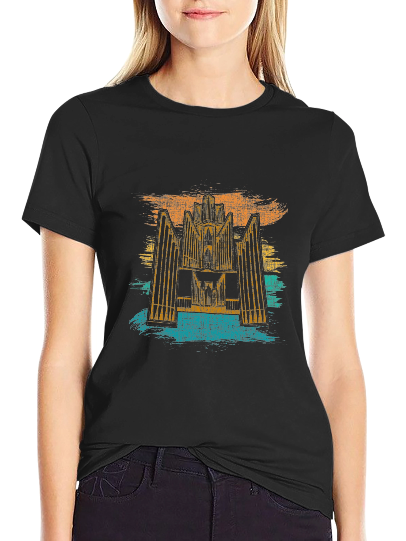 Retro Hallgrímskirkja T-Shirt - Reykjavik Iceland Church Tee