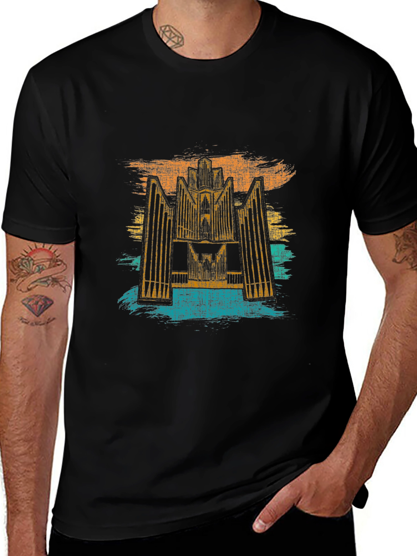 Retro Hallgrímskirkja T-Shirt - Reykjavik Iceland Church Tee
