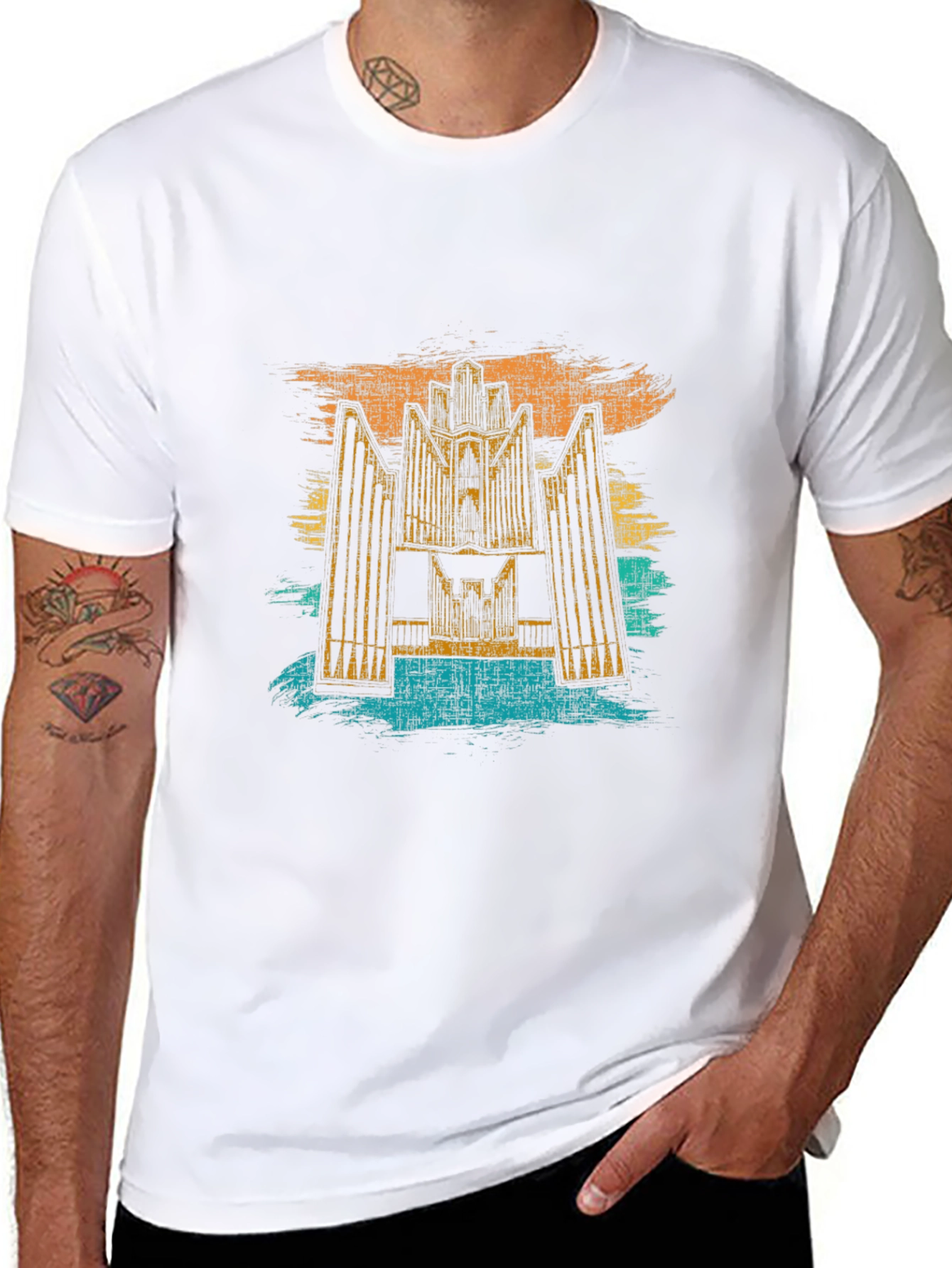 Retro Hallgrímskirkja T-Shirt - Reykjavik Iceland Church Tee