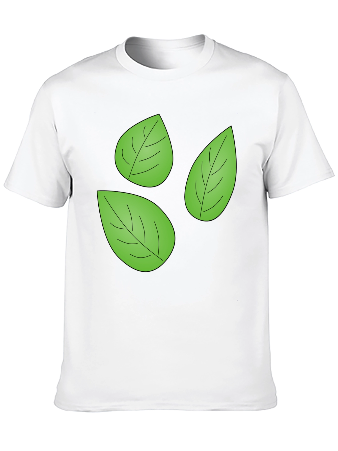 Leaf Pattern Black T-Shirt