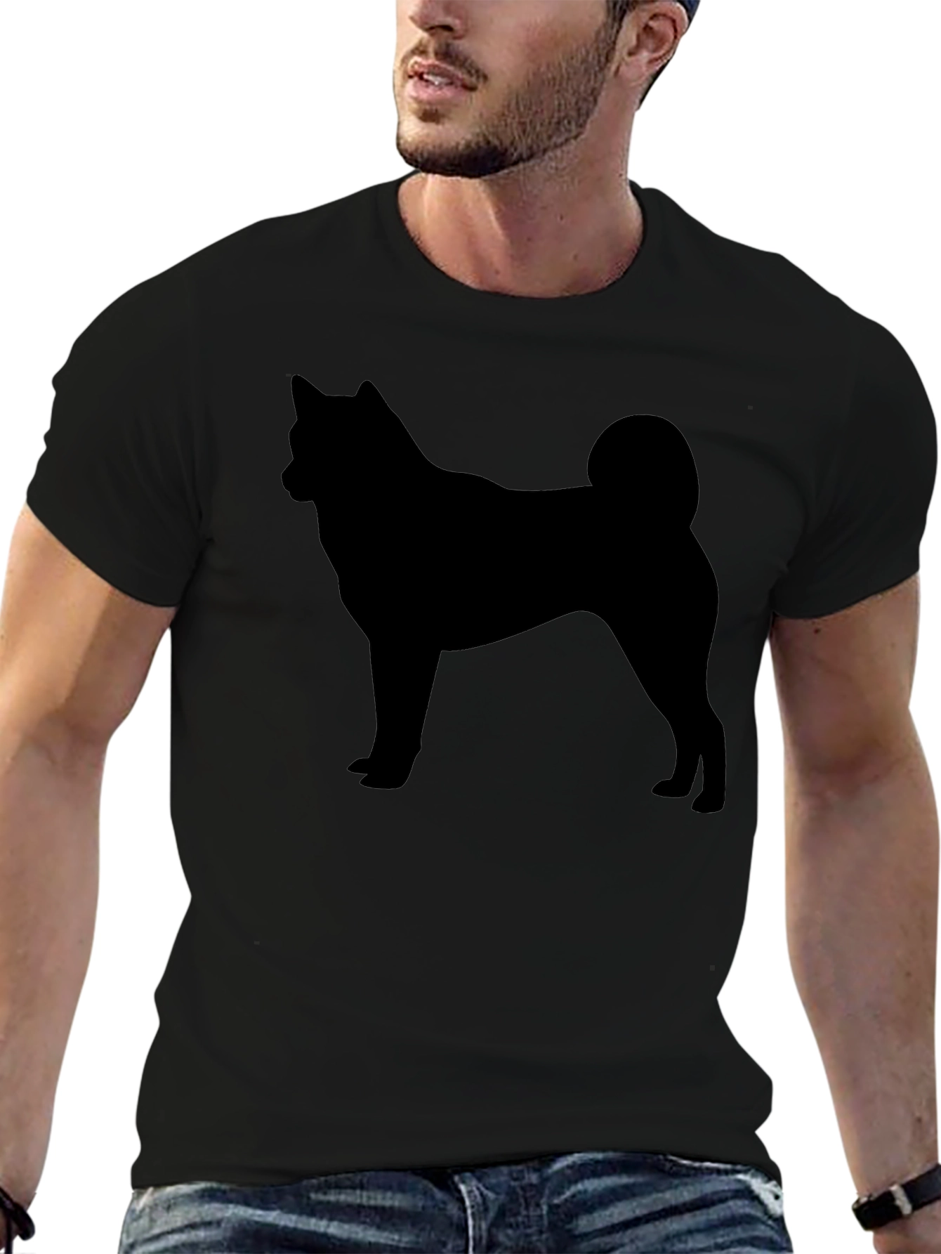 Akita Silhouette Black T-Shirt