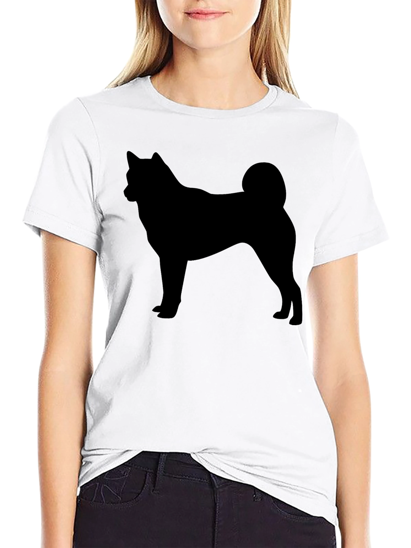 Akita Silhouette Black T-Shirt