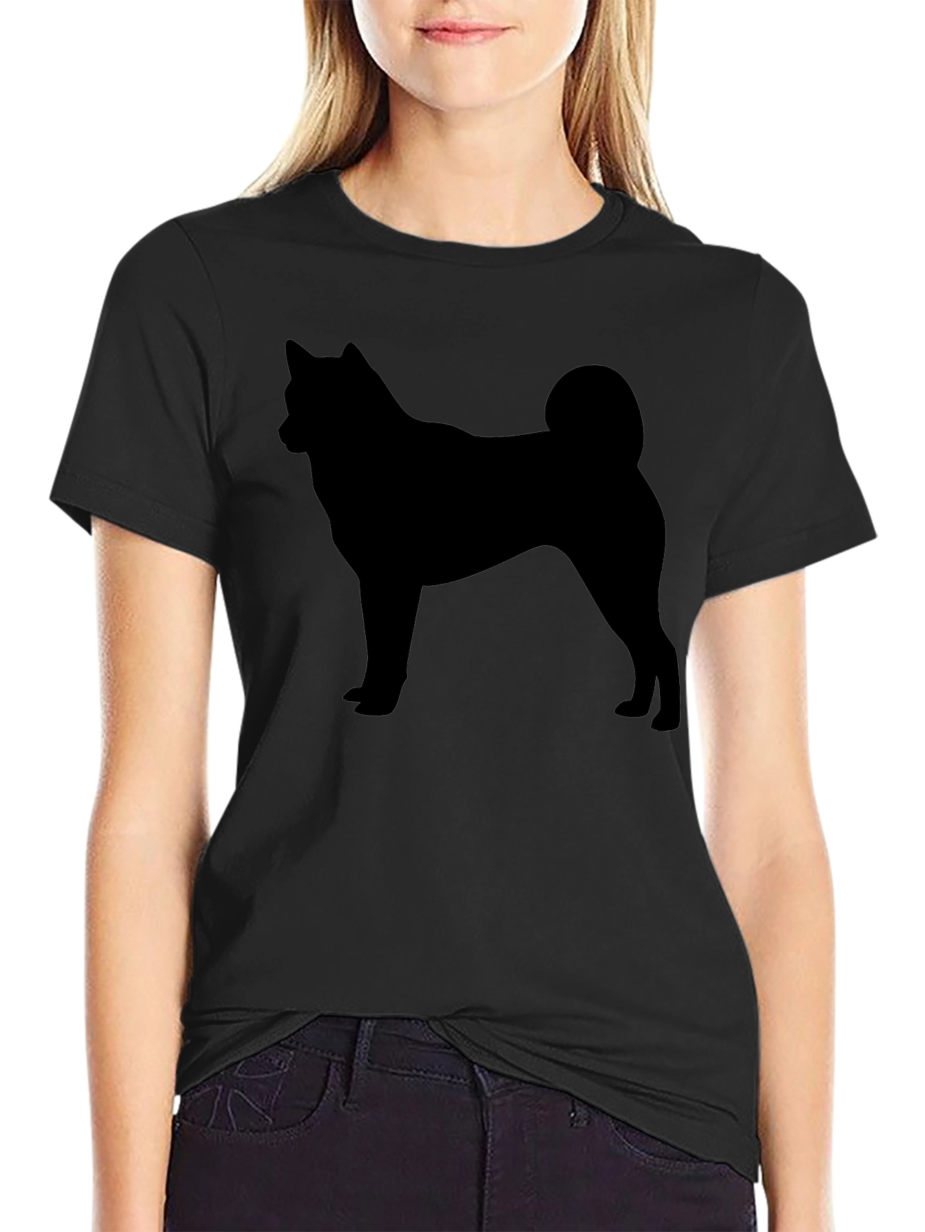 Akita Silhouette Black T-Shirt