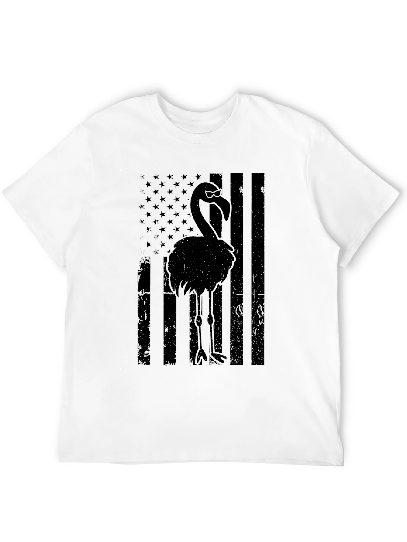 Flamingo American Flag Graphic Tee