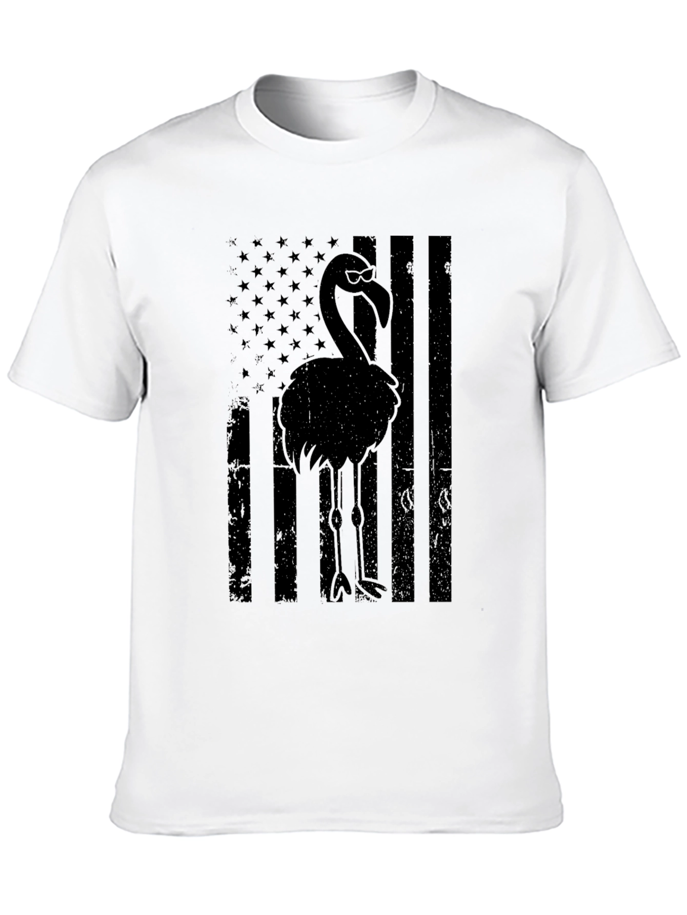 Flamingo American Flag Graphic Tee