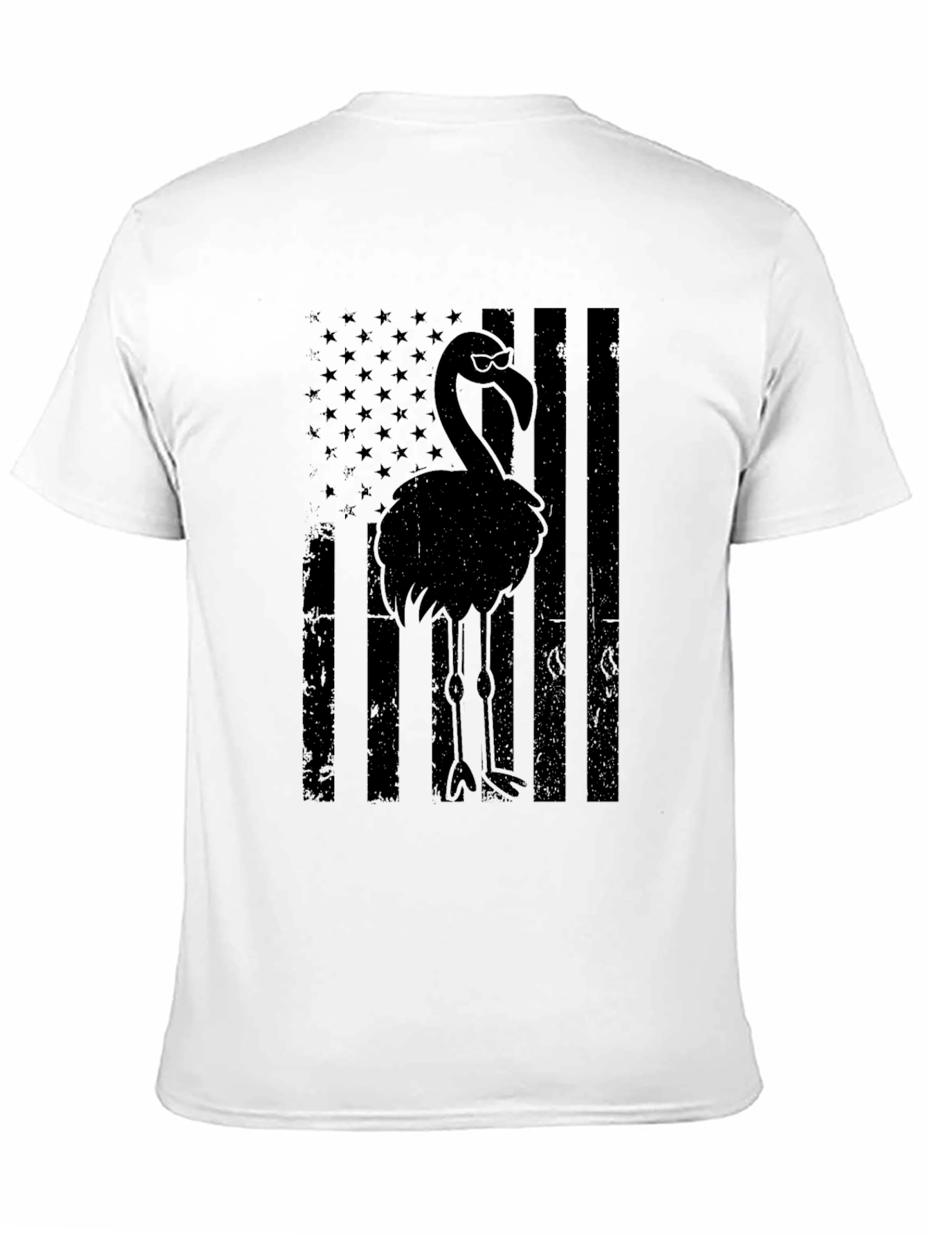 Flamingo American Flag Graphic Tee