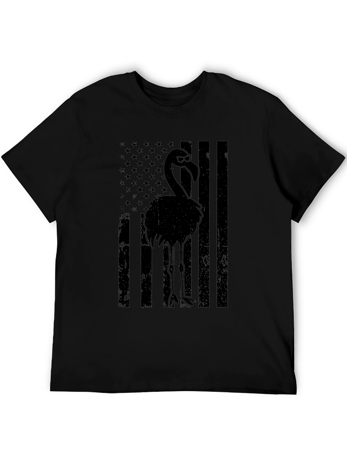 Flamingo American Flag Graphic Tee