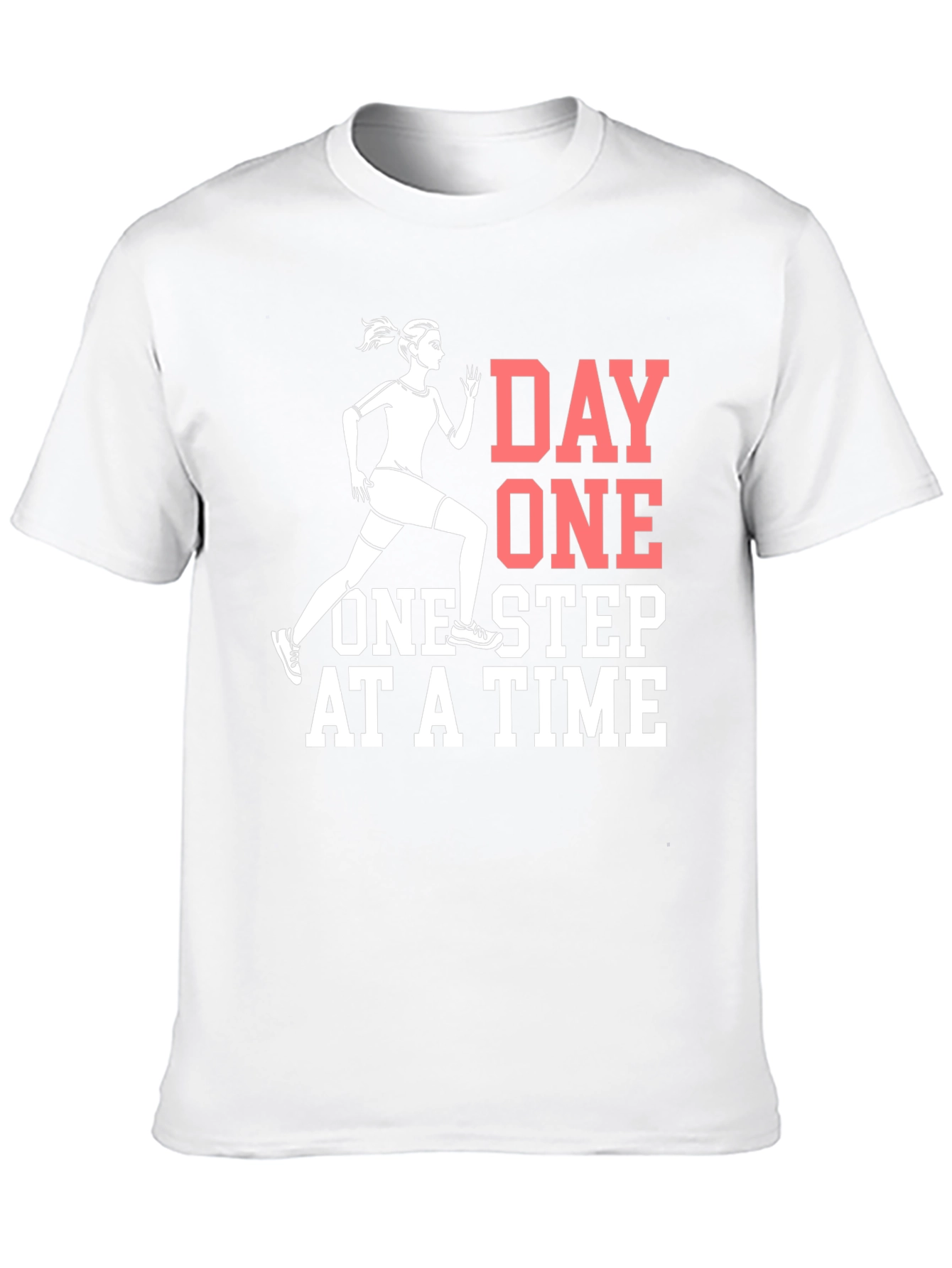 Day One Motivational Black Graphic T-Shirt