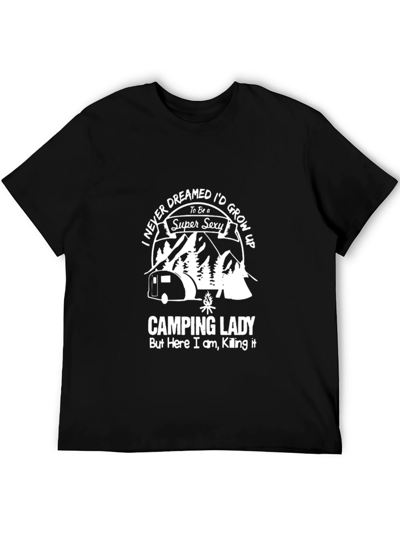 Camping Lady Super Sexy T-Shirt - Black