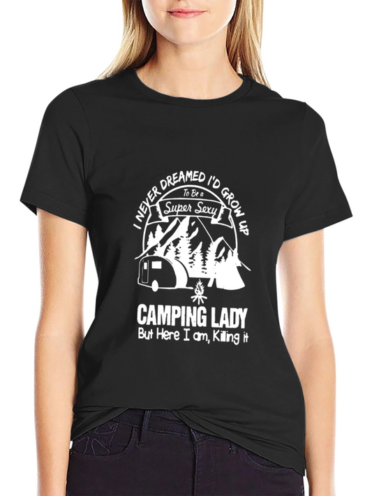 Camping Lady Super Sexy T-Shirt - Black