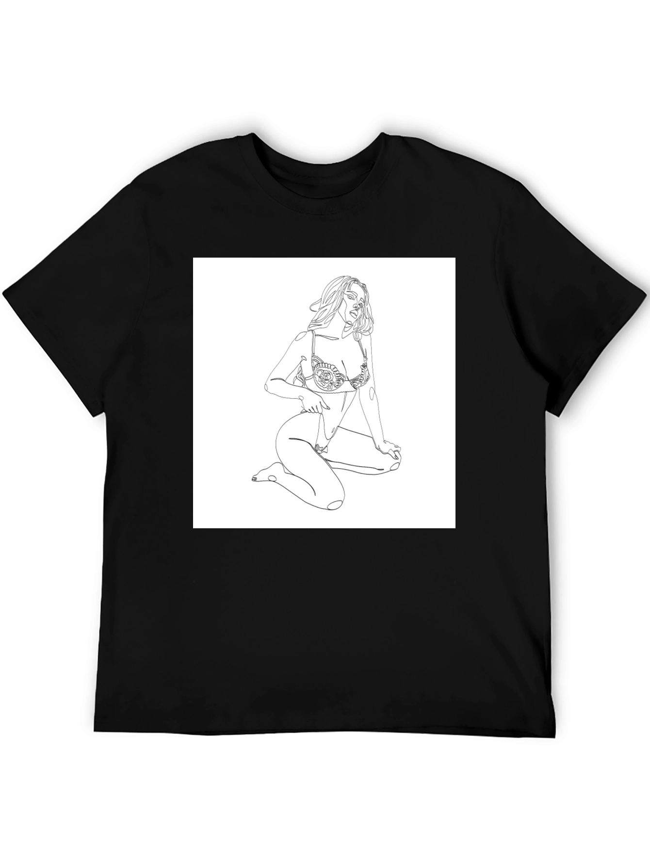 Line Art Graphic Tee - Minimalist Design