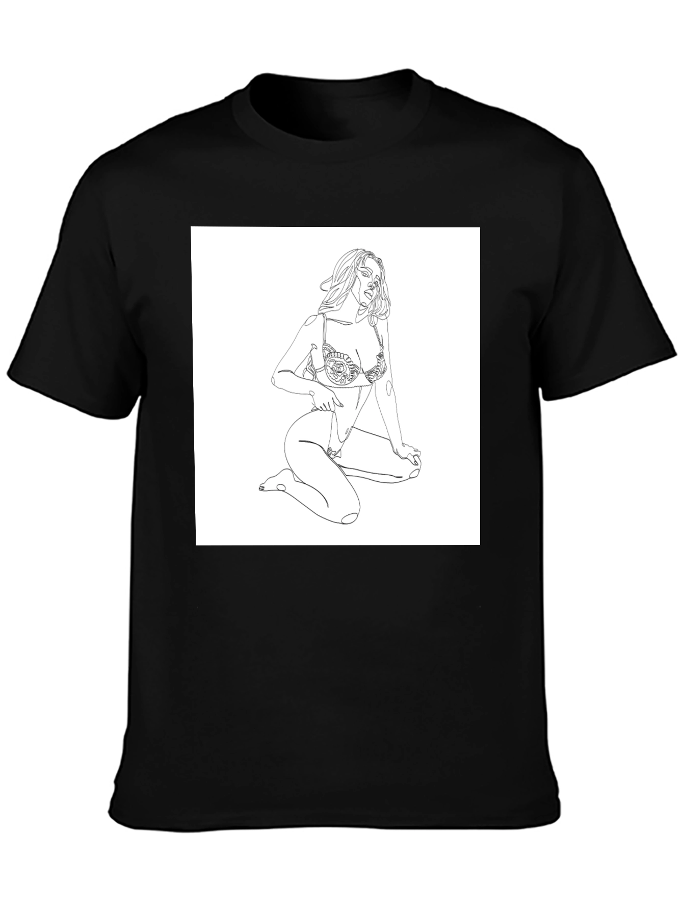 Line Art Graphic Tee - Minimalist Design