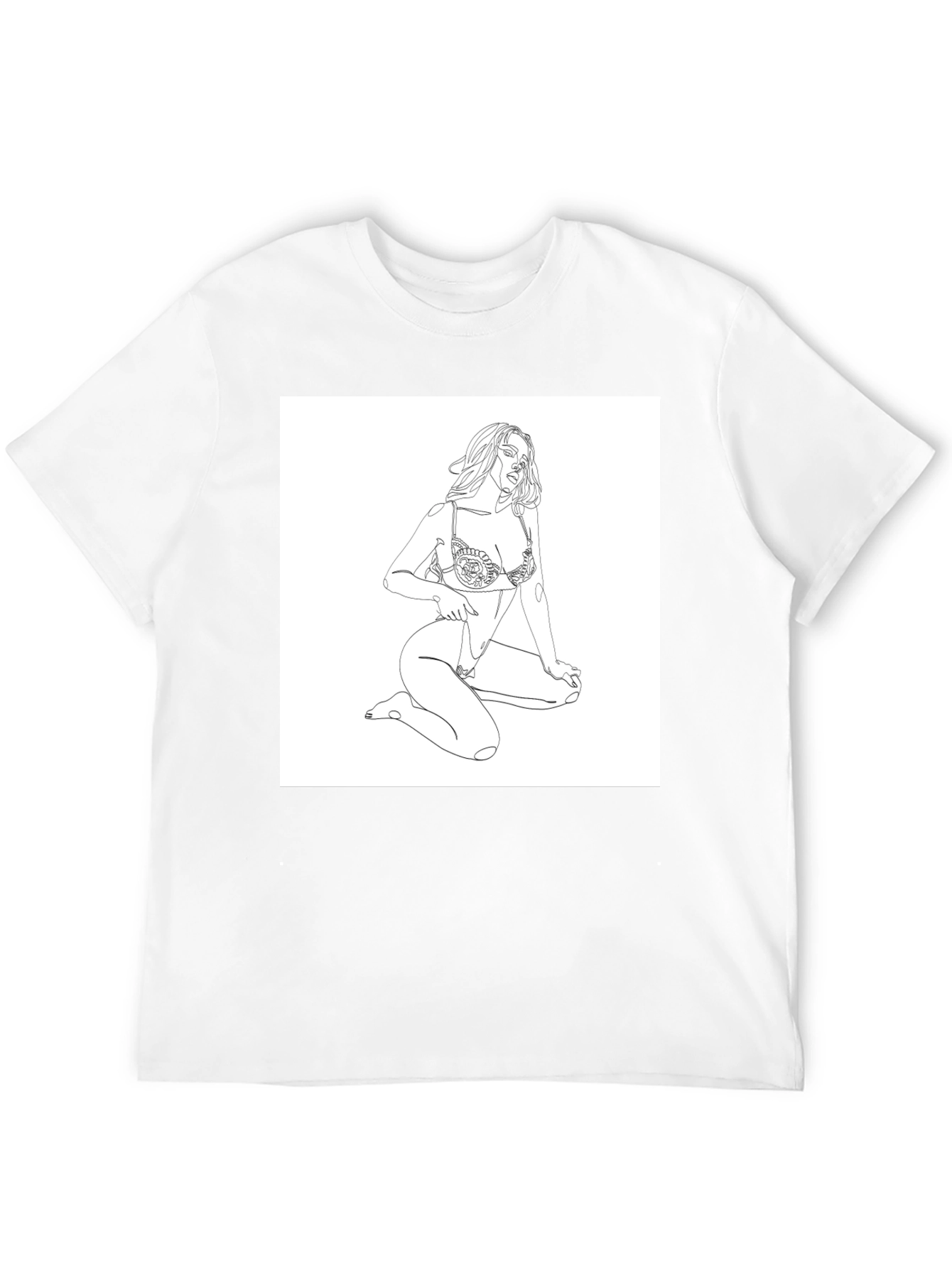 Line Art Graphic Tee - Minimalist Design