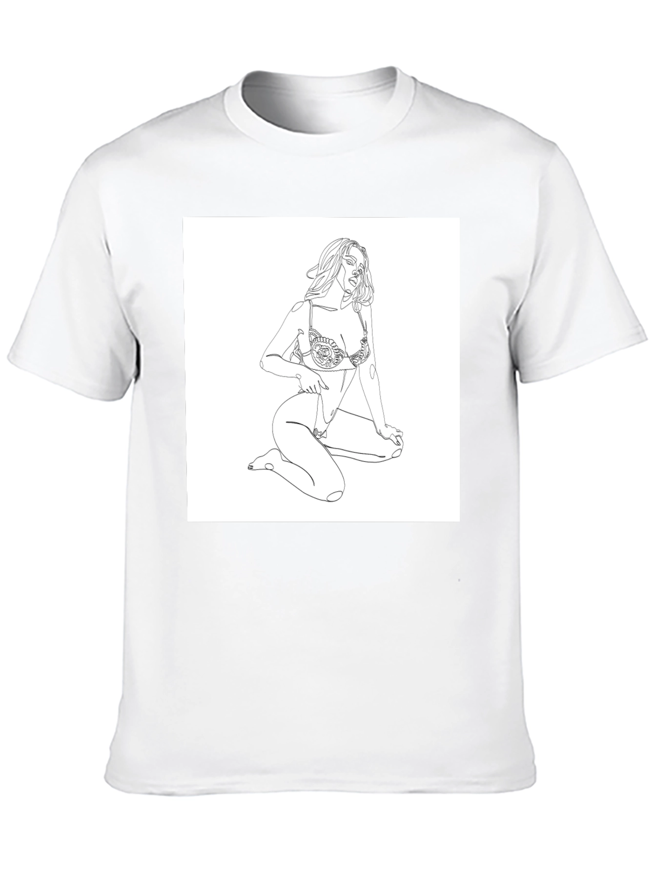 Line Art Graphic Tee - Minimalist Design