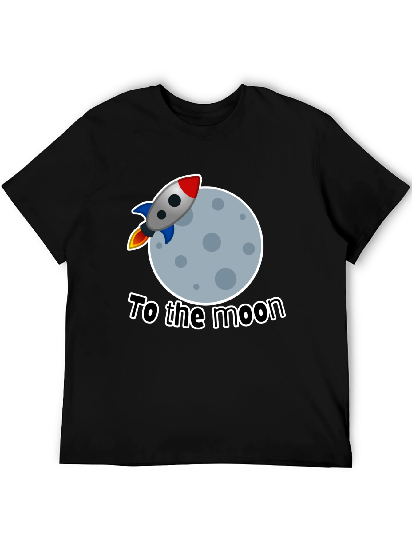 To The Moon Rocket Graphic Tee - Black