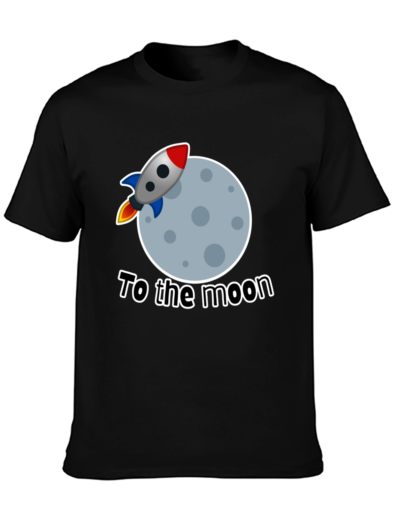 To The Moon Rocket Graphic Tee - Black