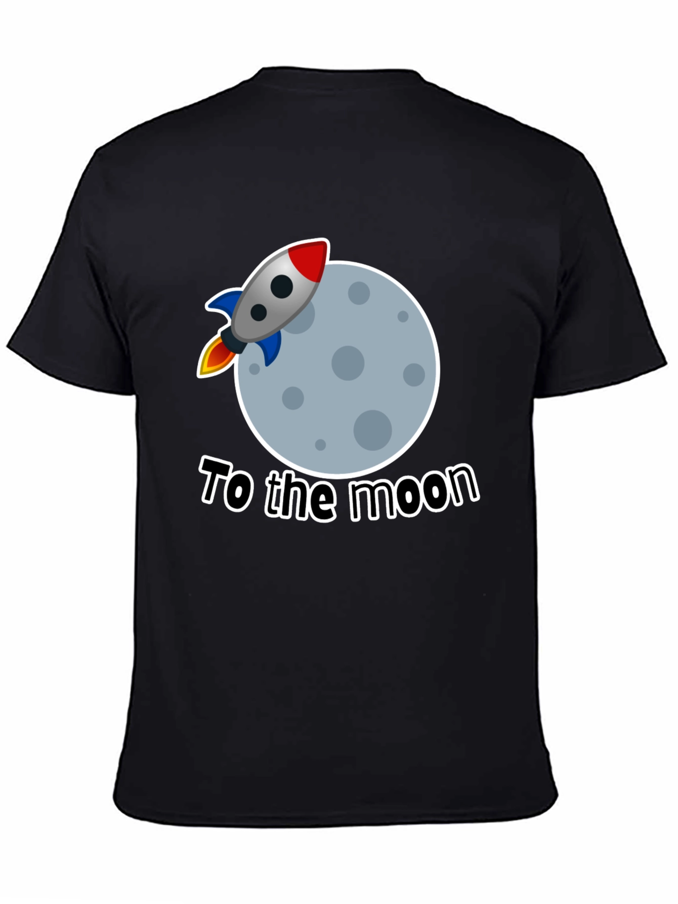 To The Moon Rocket Graphic Tee - Black
